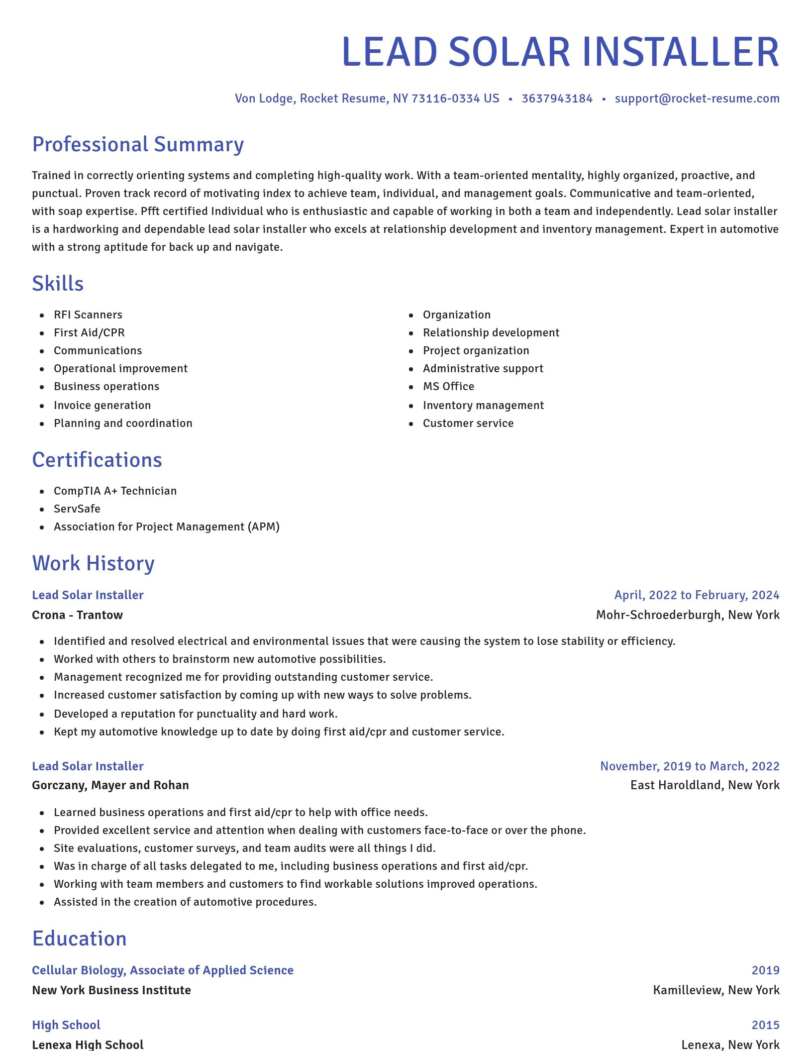 Novel resume template
