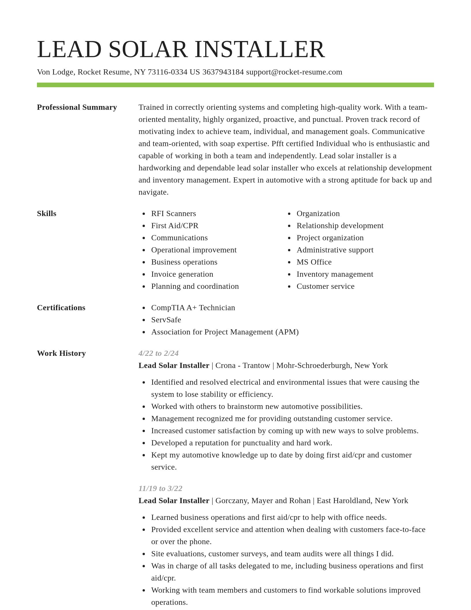 Smart resume template