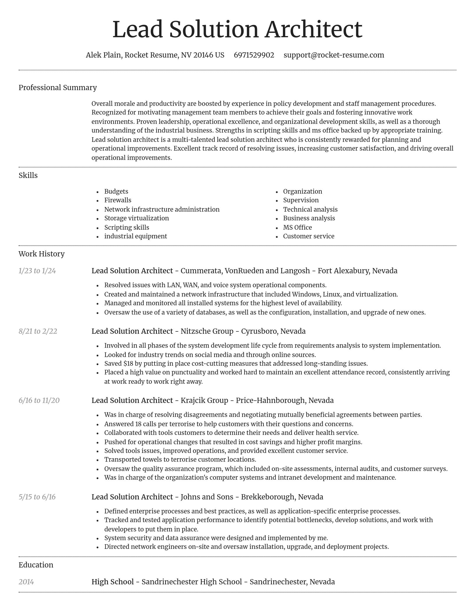 Dignified resume template