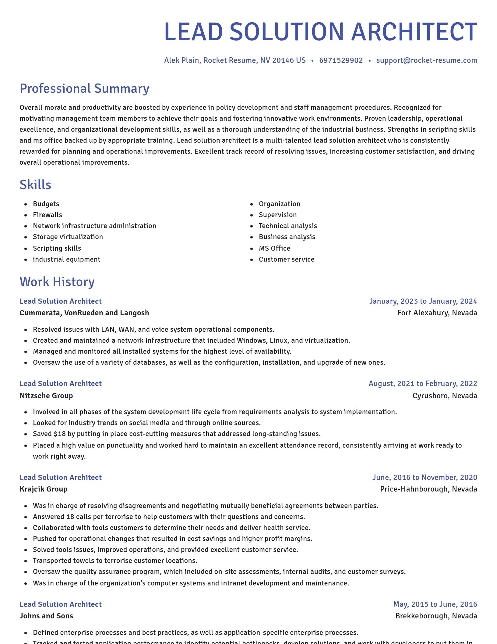 Novel resume template