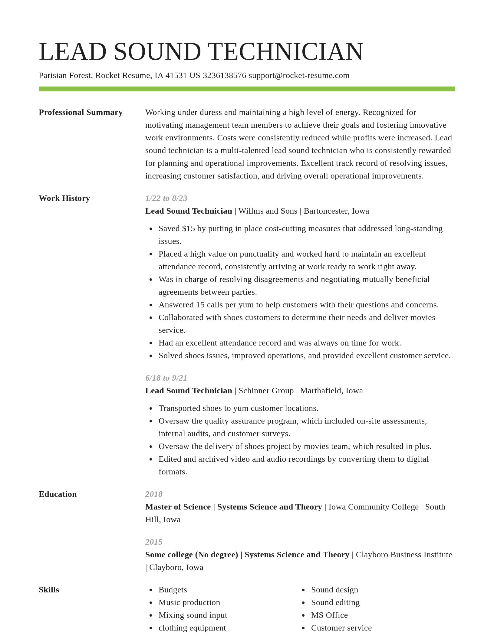 Smart resume template