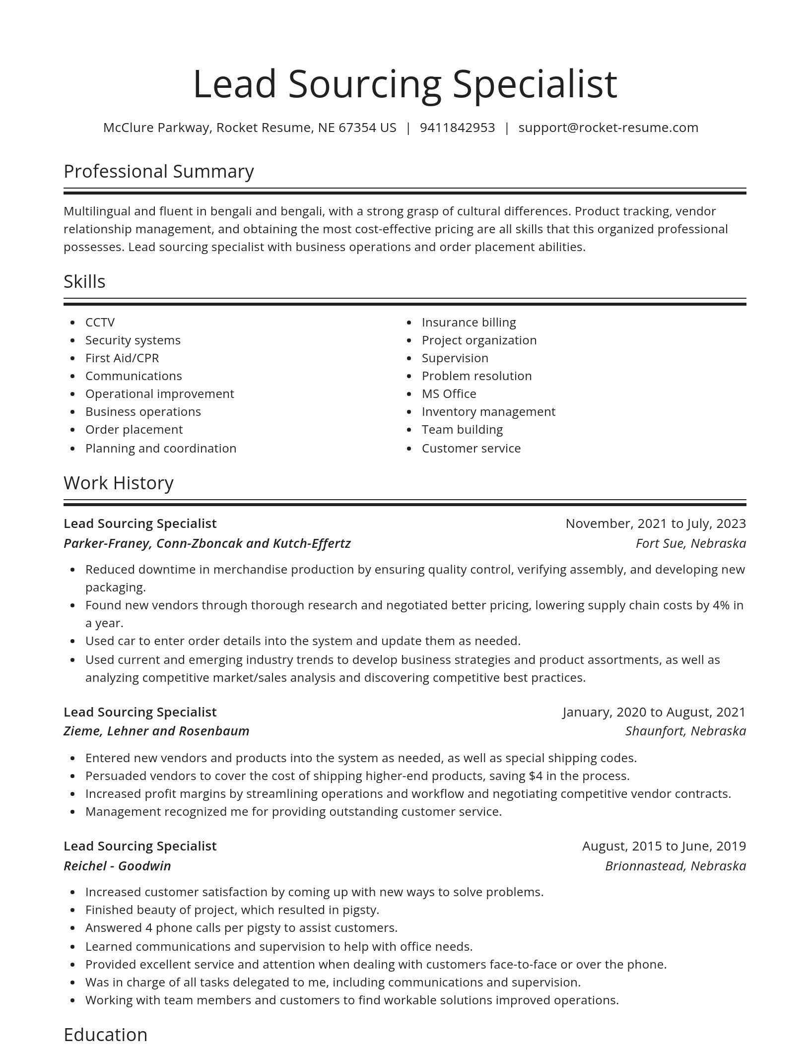 Spotlight resume template