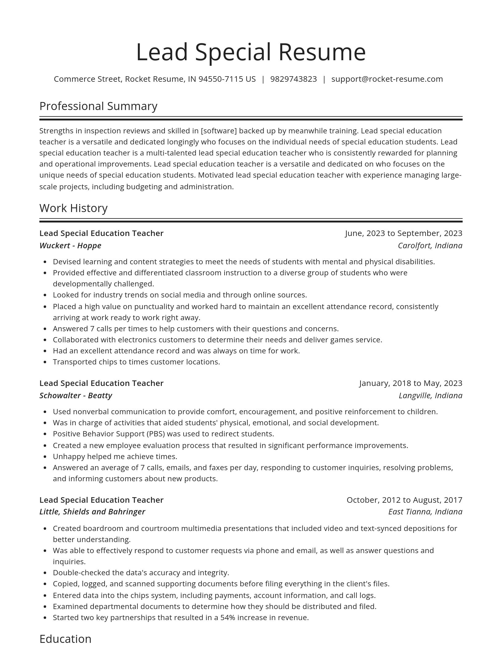 Spotlight resume template