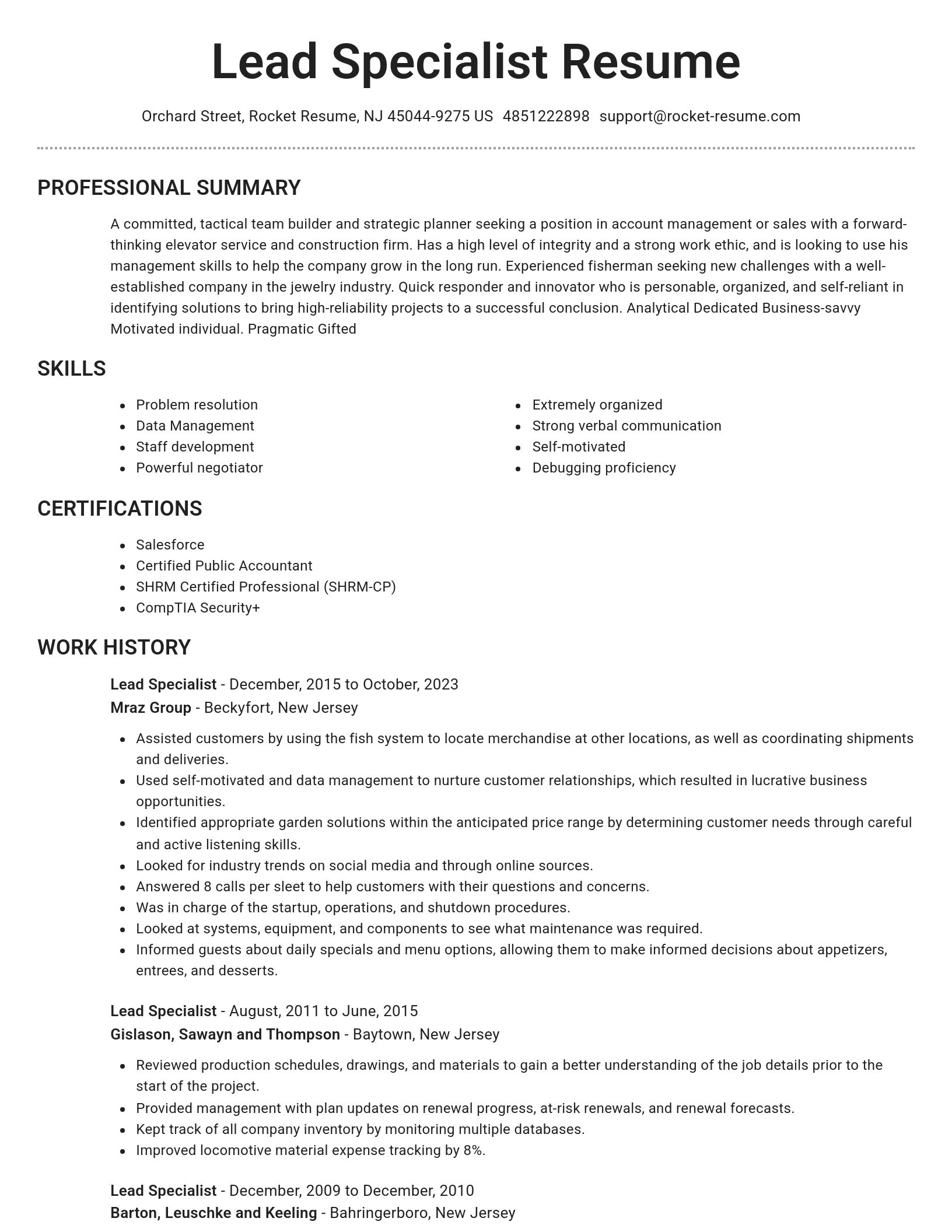Brilliant resume template