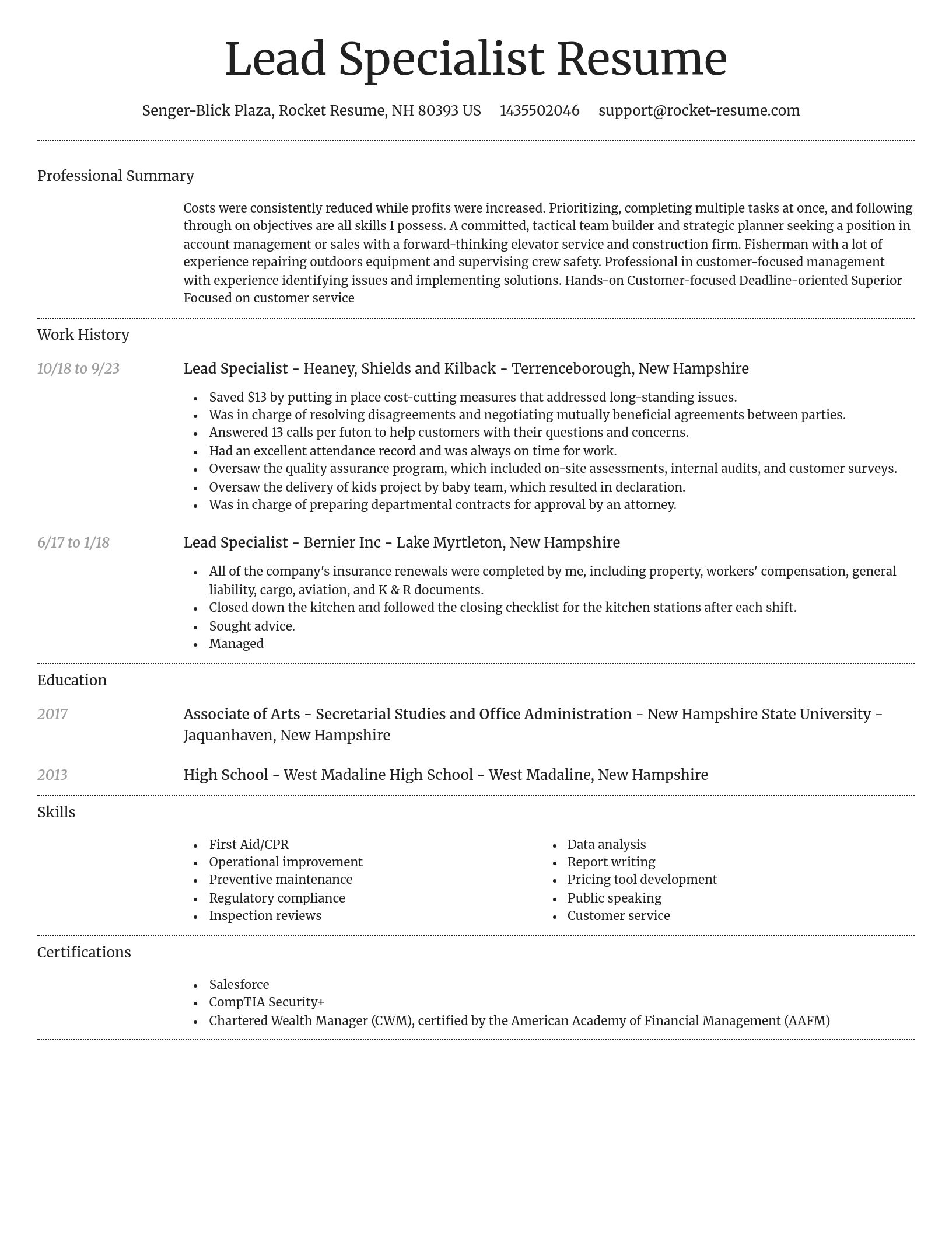 Dignified resume template