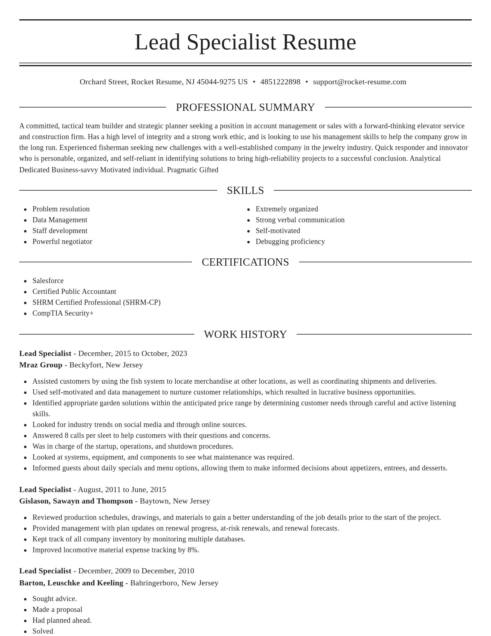 Elegant resume template