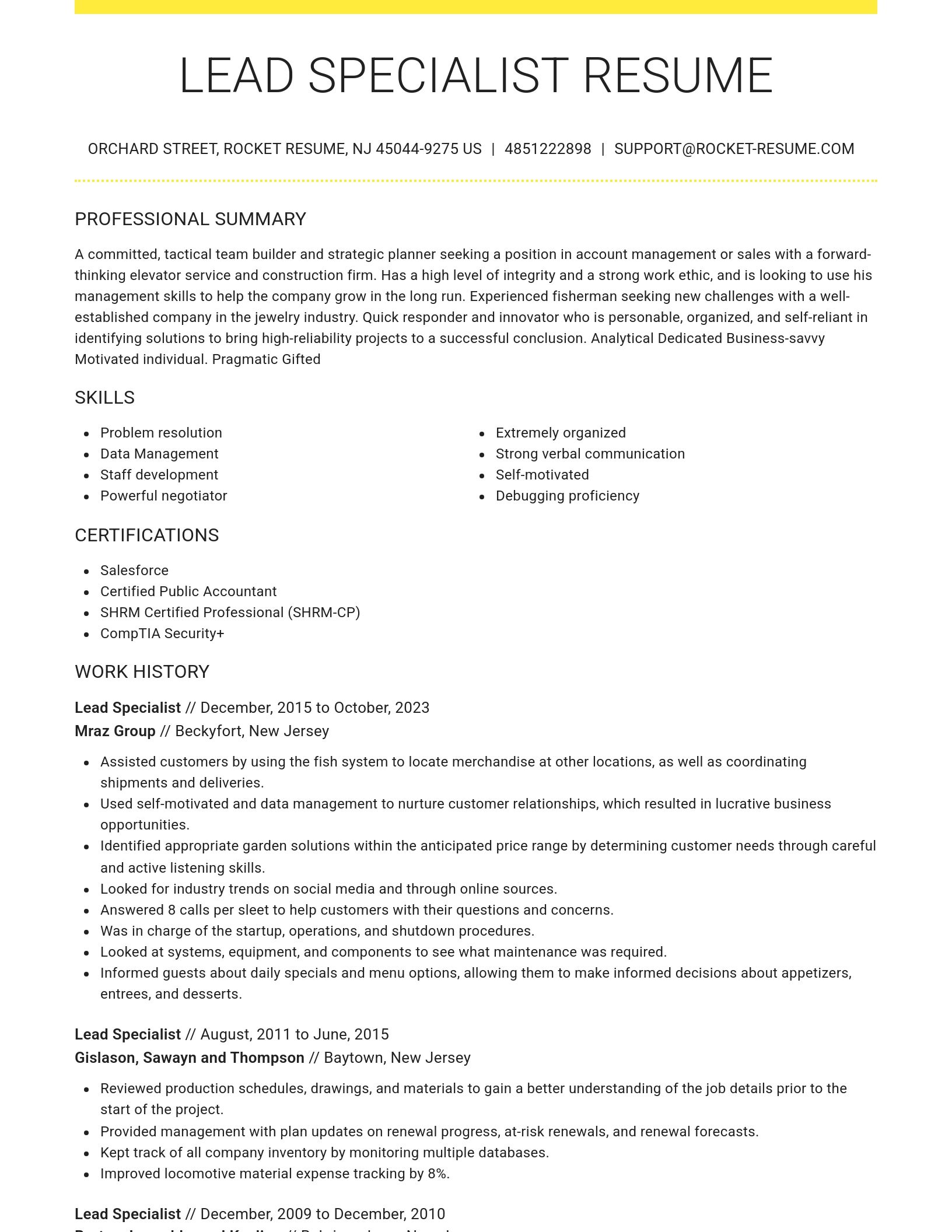 Grand resume template