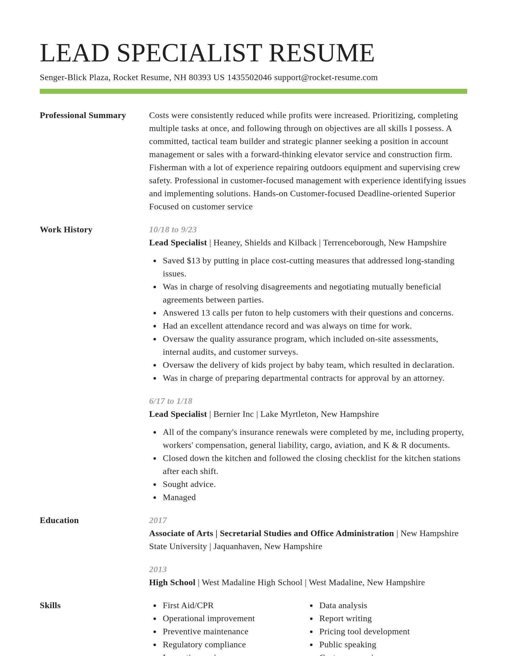 Smart resume template
