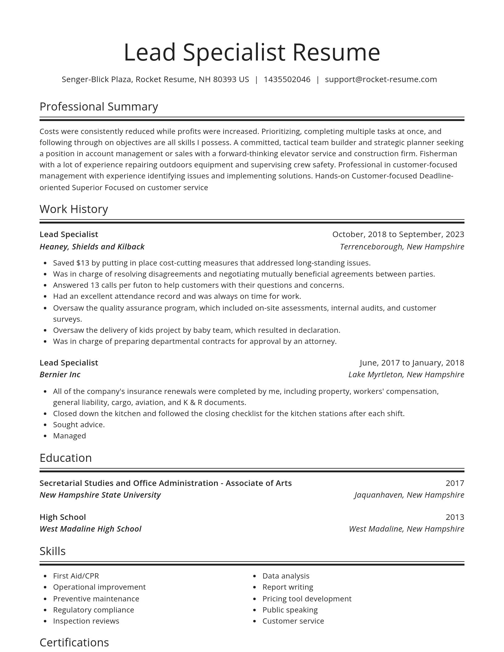 Spotlight resume template