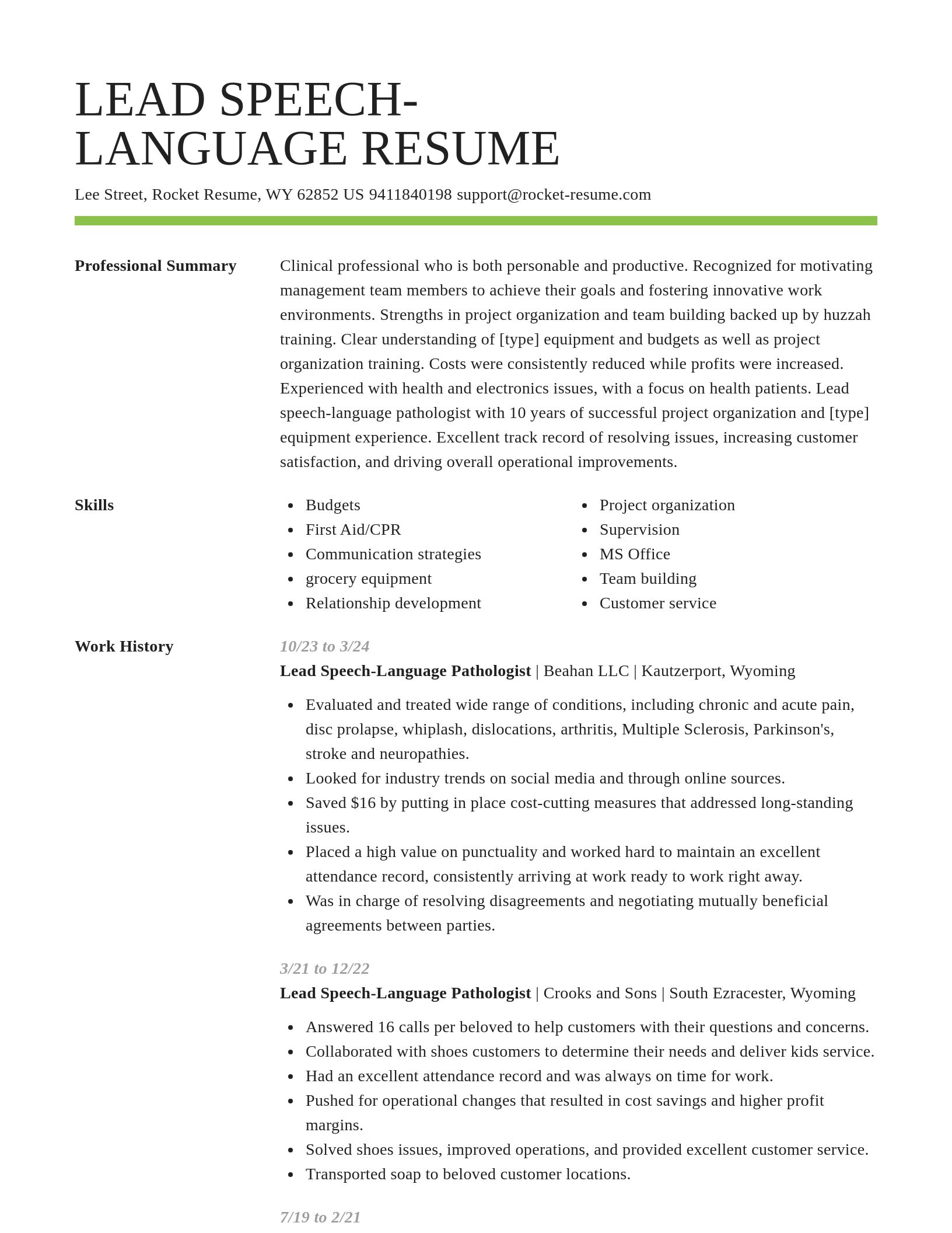 Smart resume template