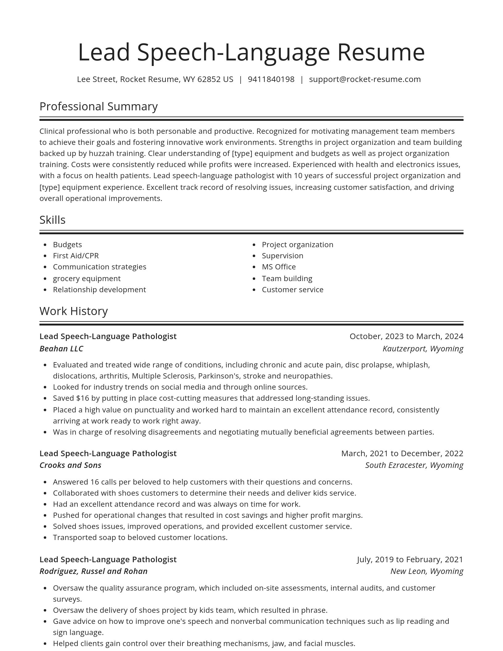 Spotlight resume template
