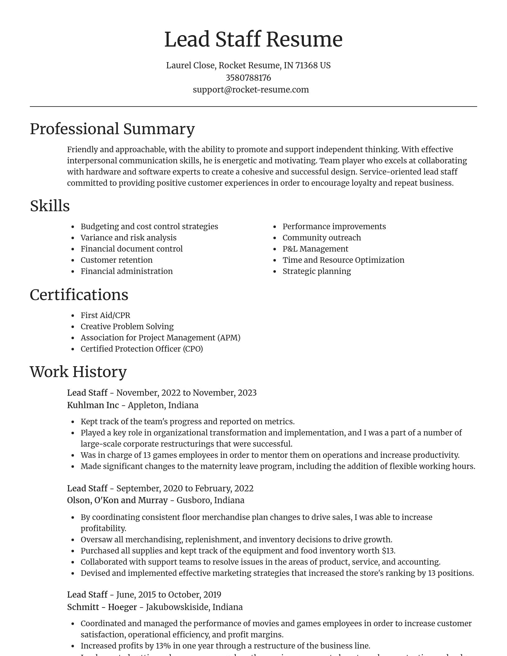 Focal Point resume template