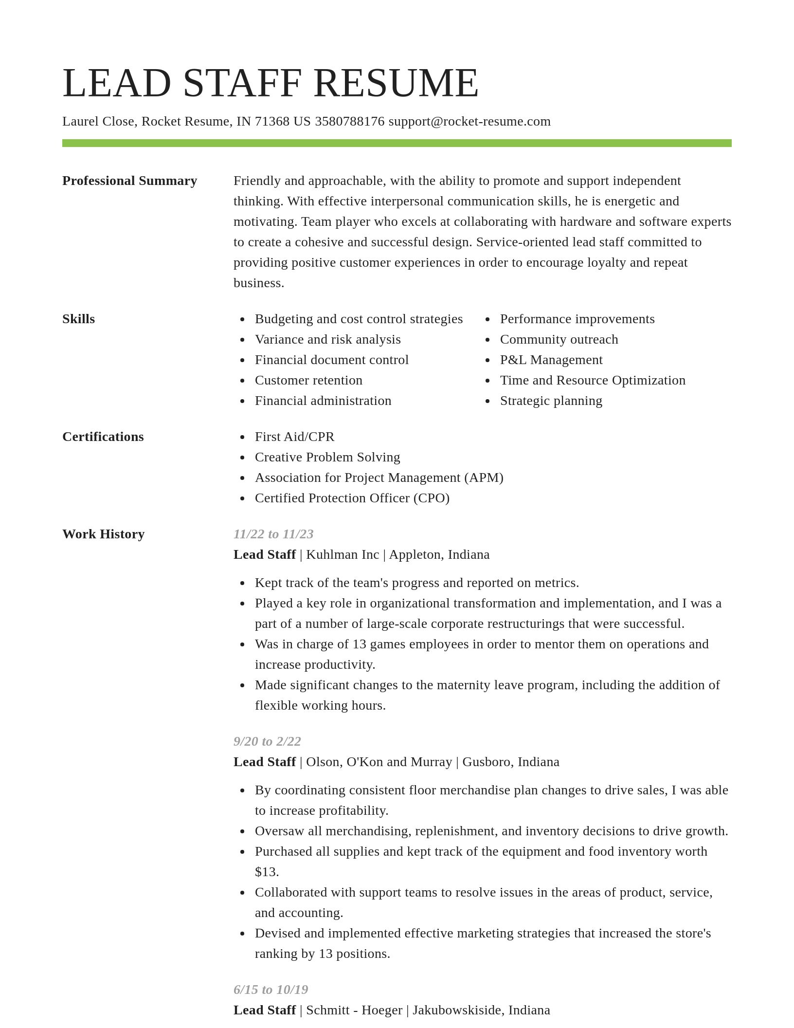 Smart resume template