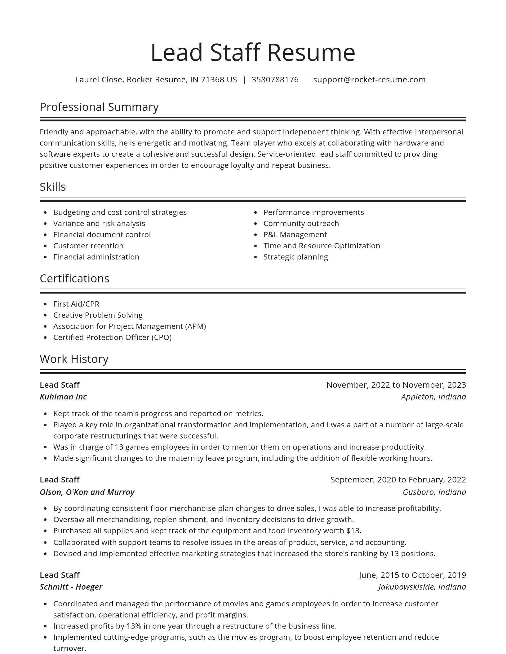 Spotlight resume template