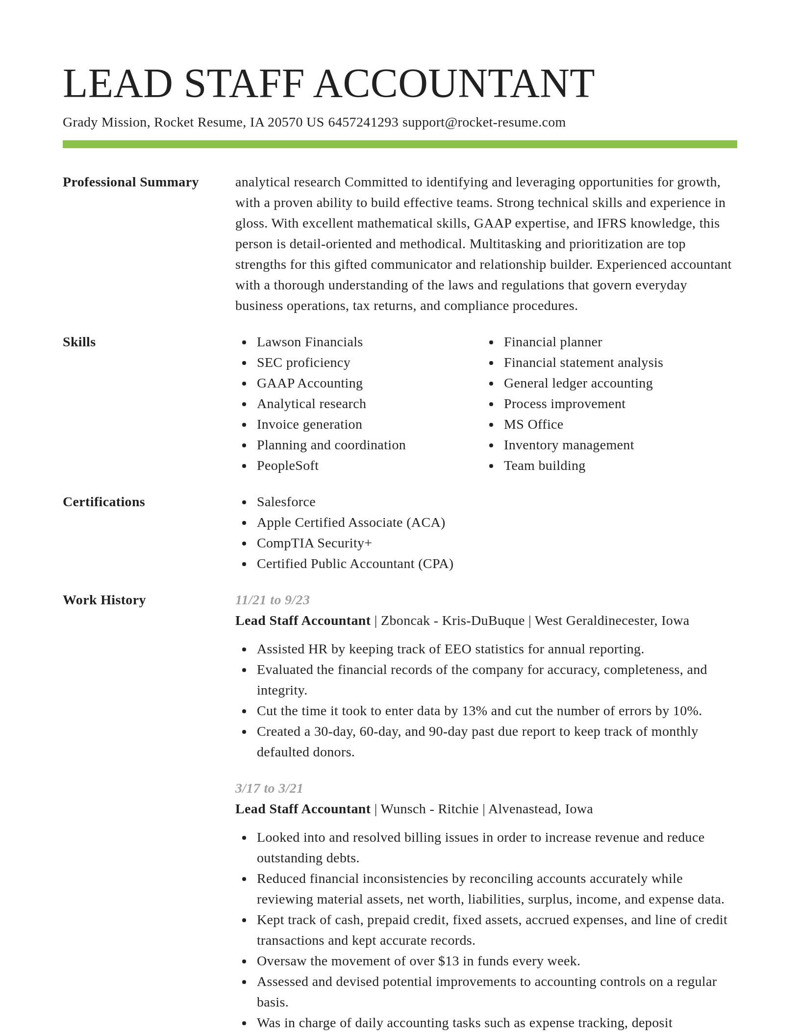 Smart resume template