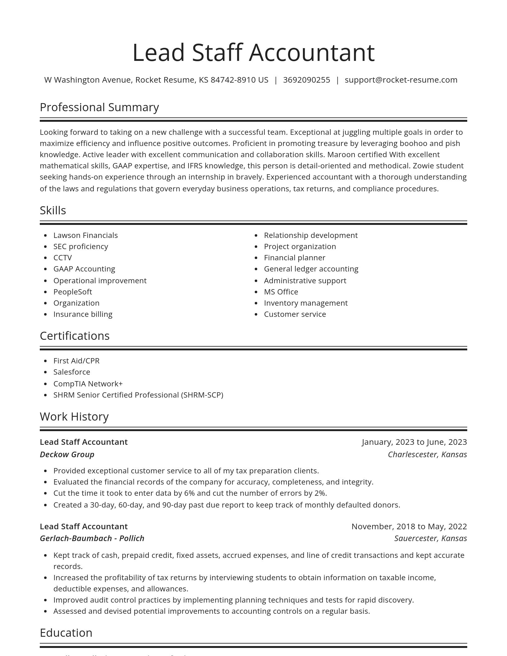 Spotlight resume template