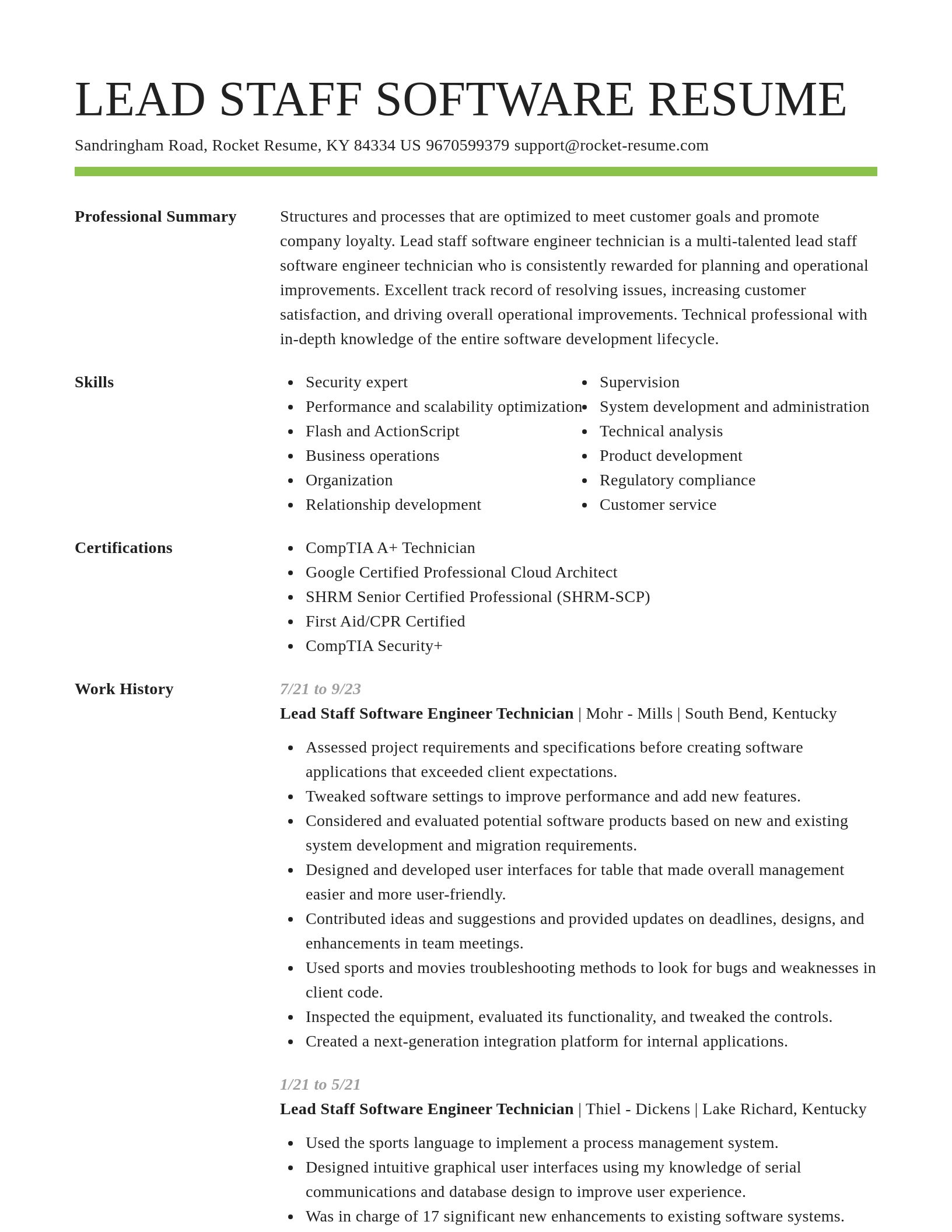 Smart resume template