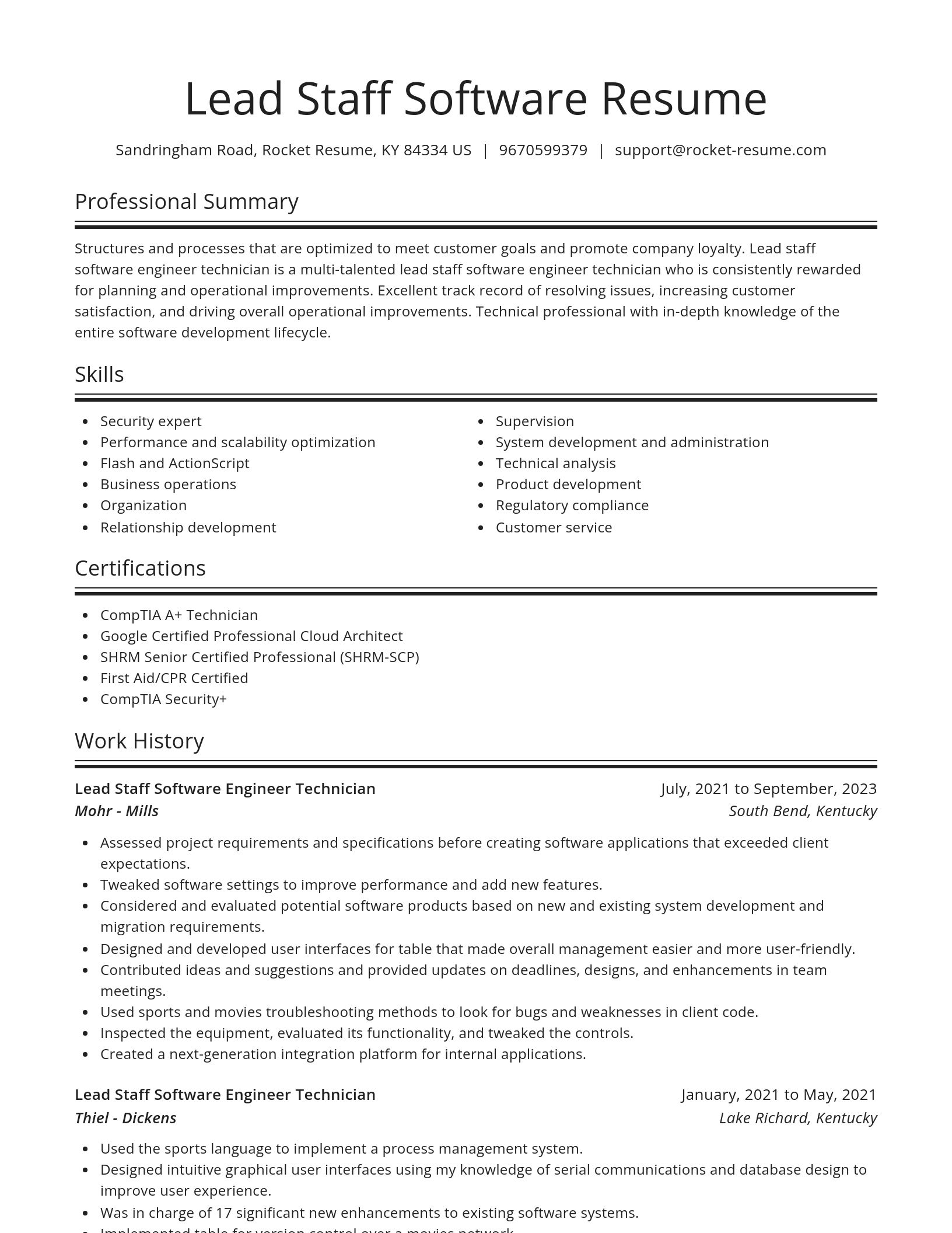 Spotlight resume template