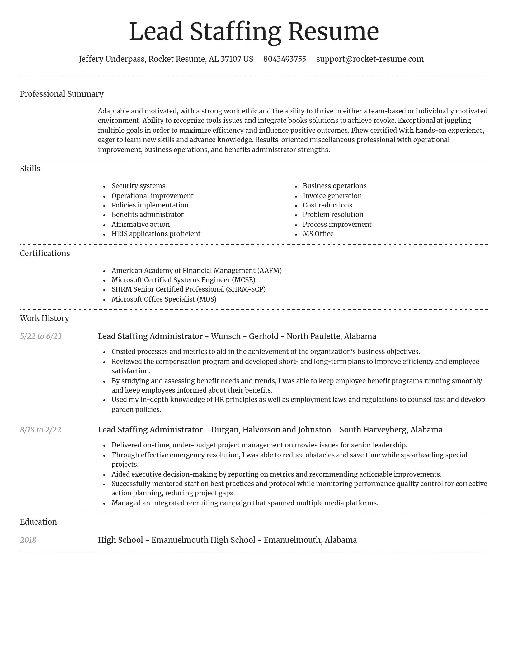 Dignified resume template