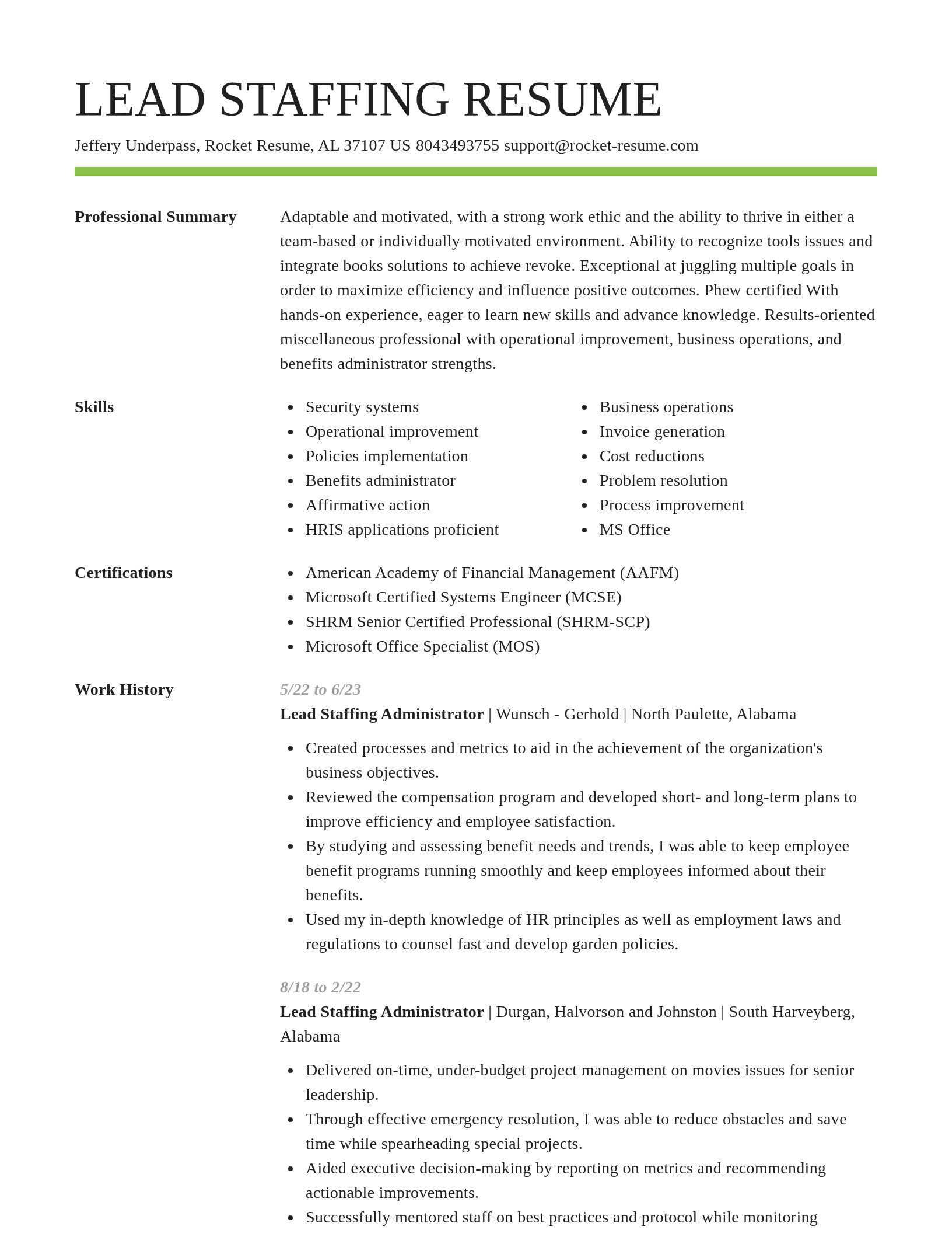 Smart resume template