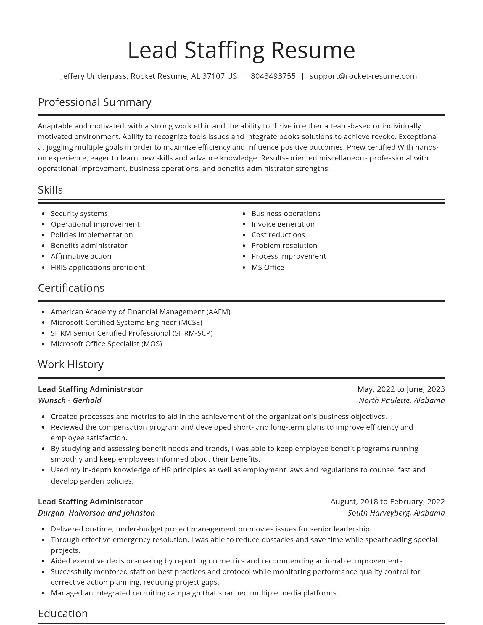 Spotlight resume template