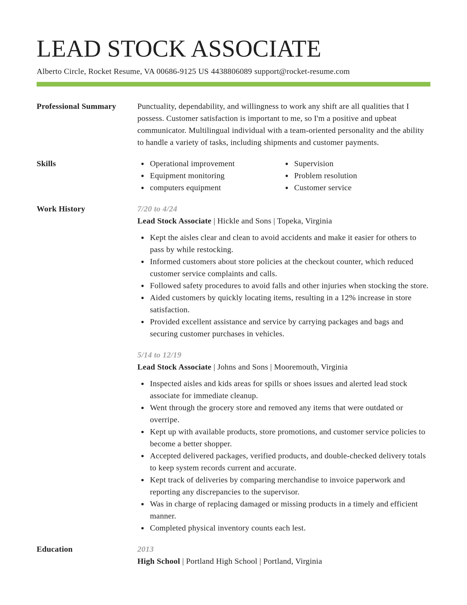 Smart resume template