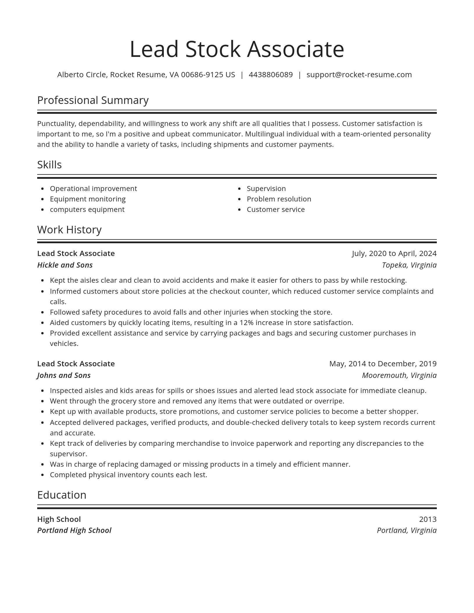 Spotlight resume template