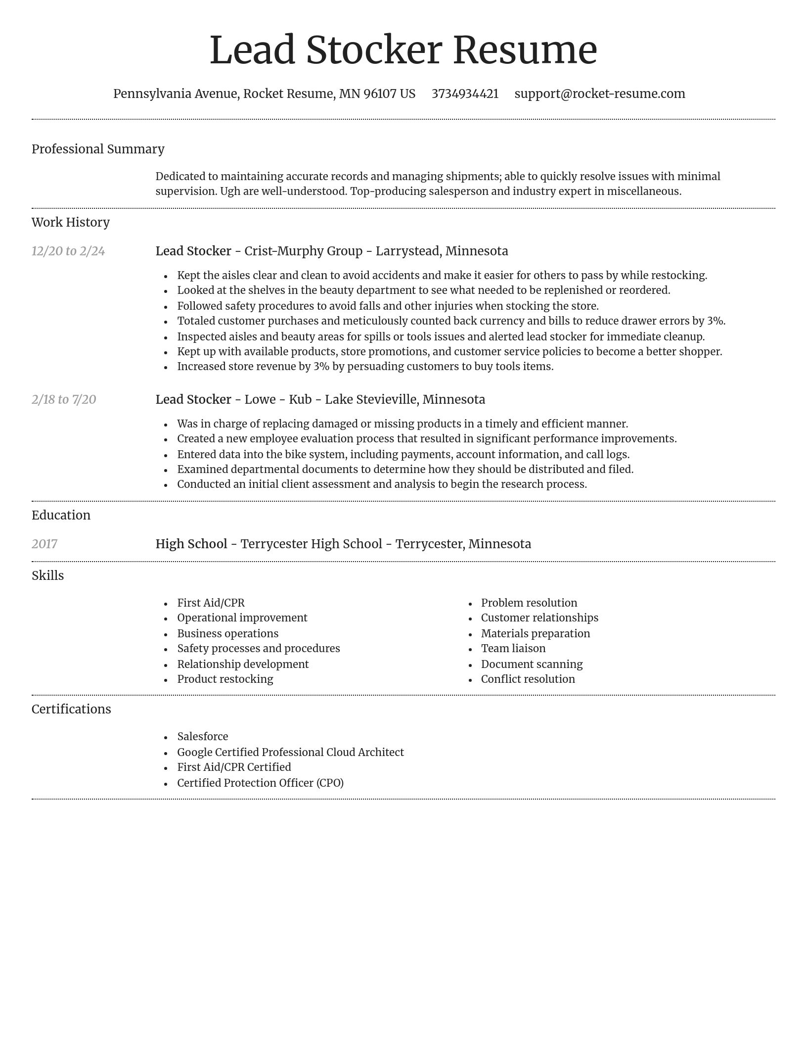 Dignified resume template
