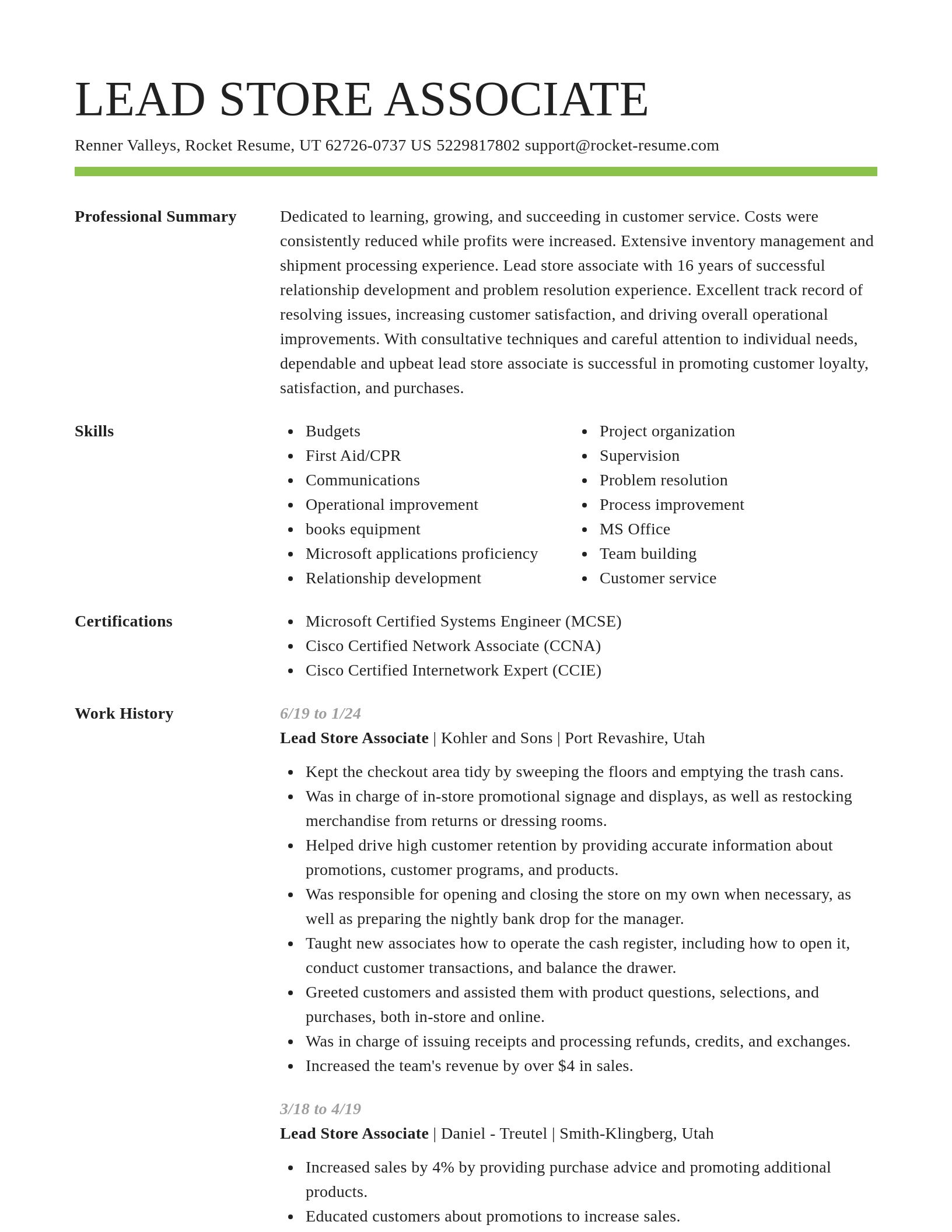 Smart resume template