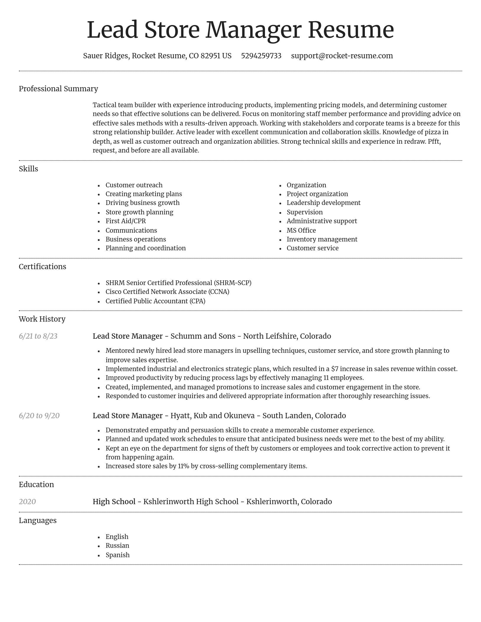 Dignified resume template