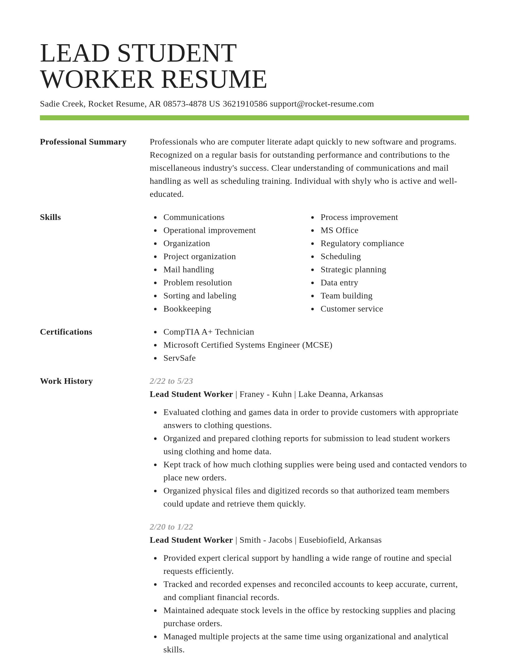 Smart resume template