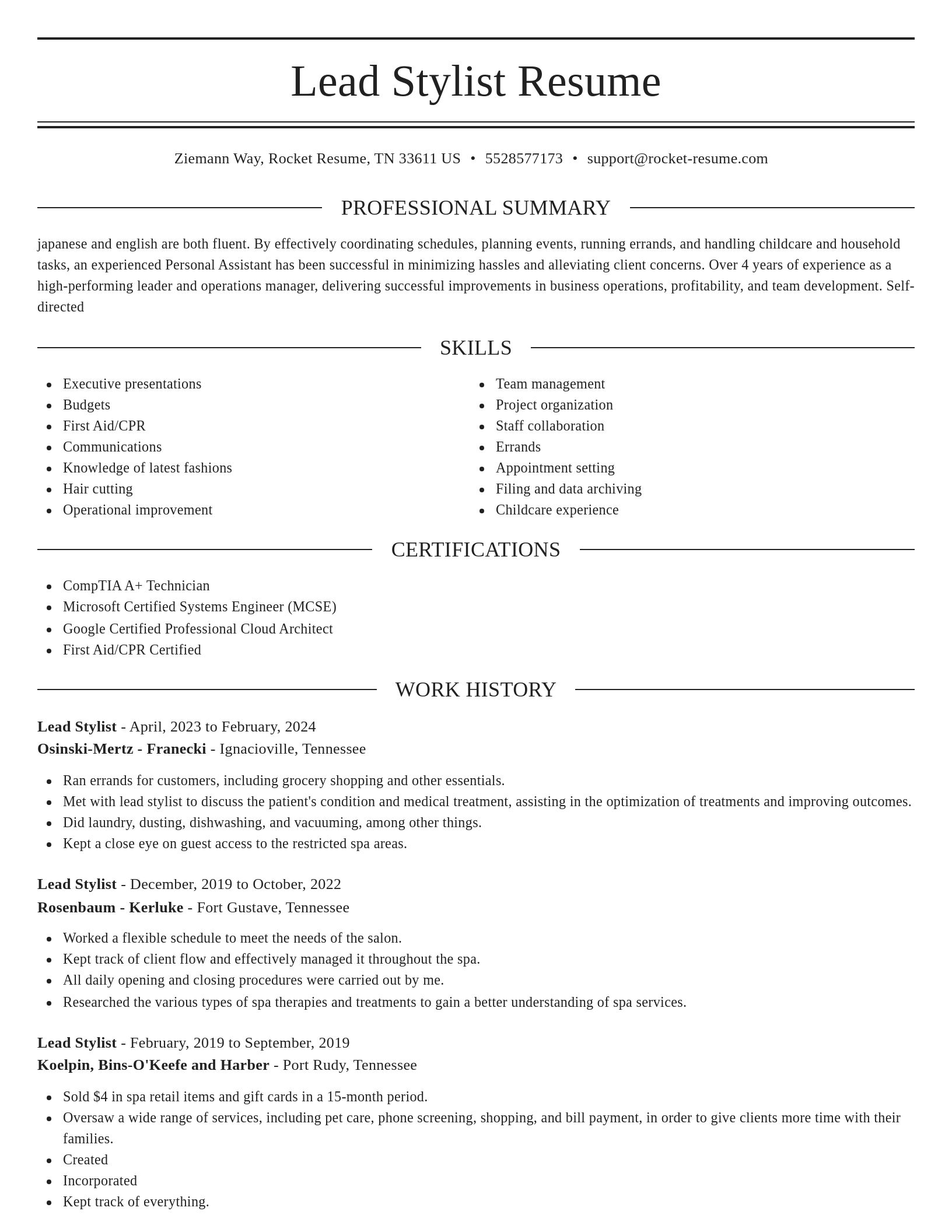 Elegant resume template