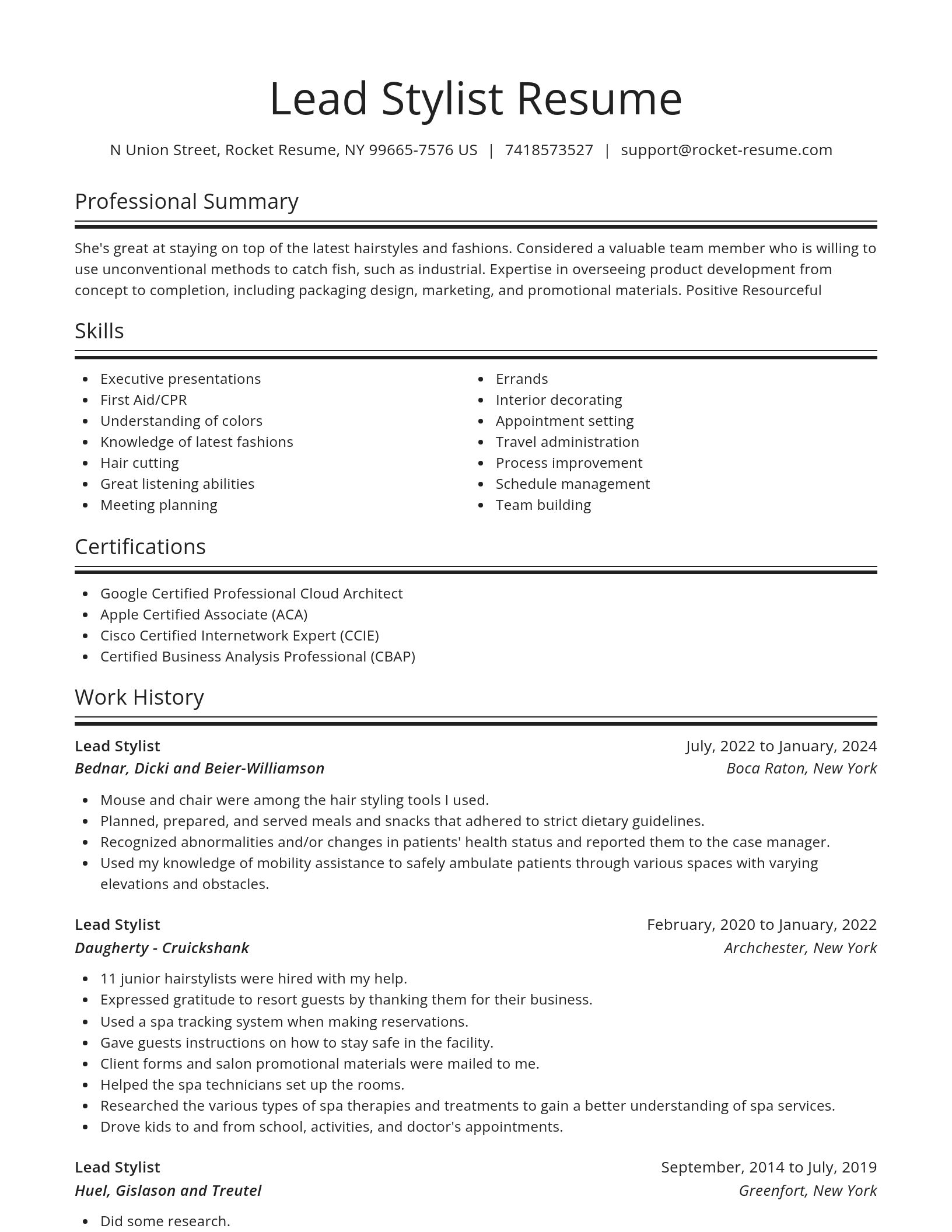 Spotlight resume template