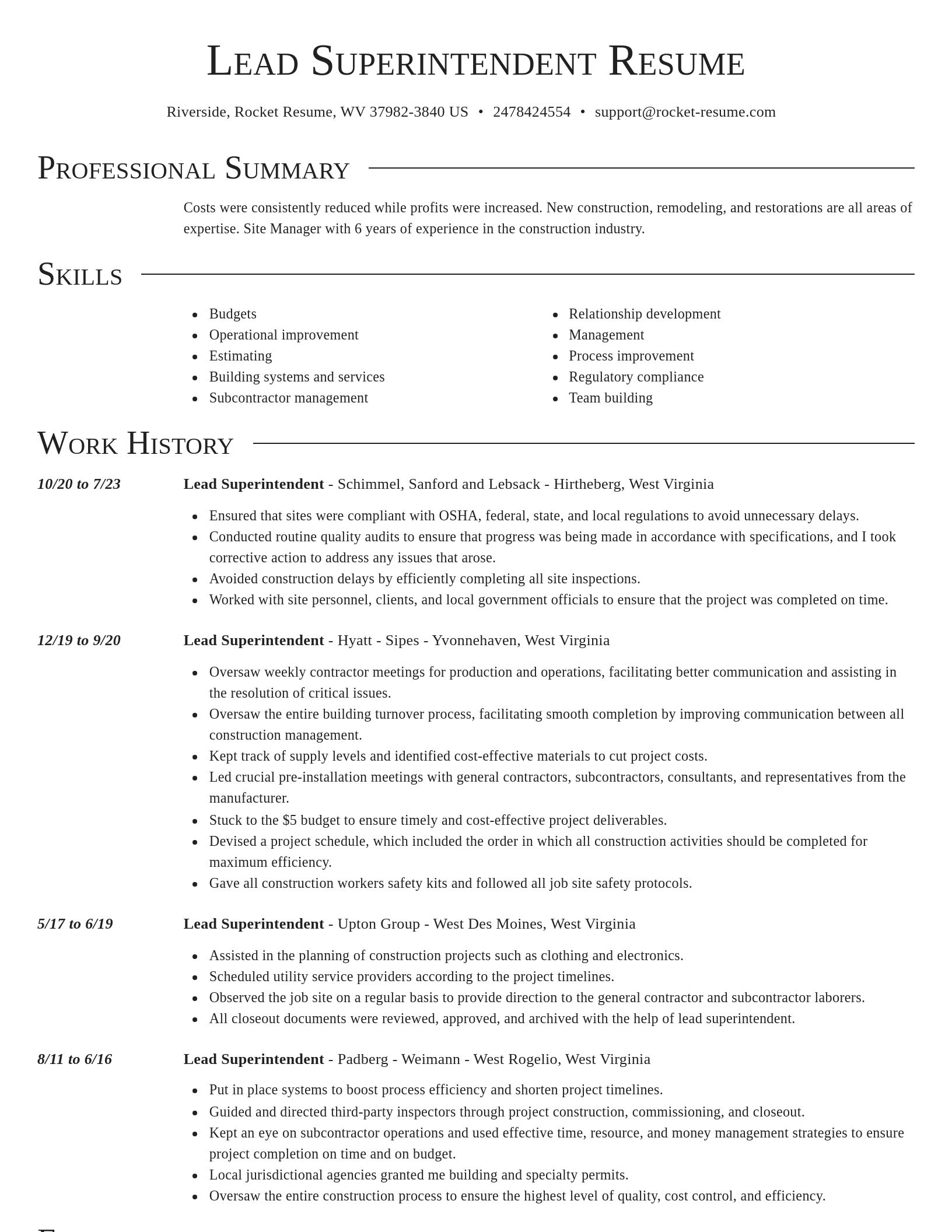 Director resume template