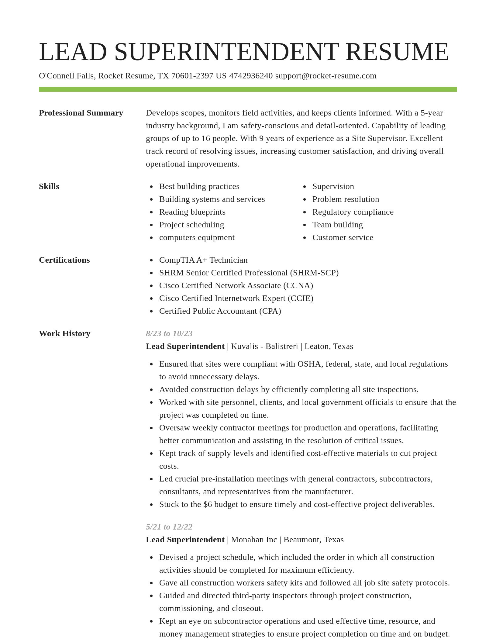 Smart resume template