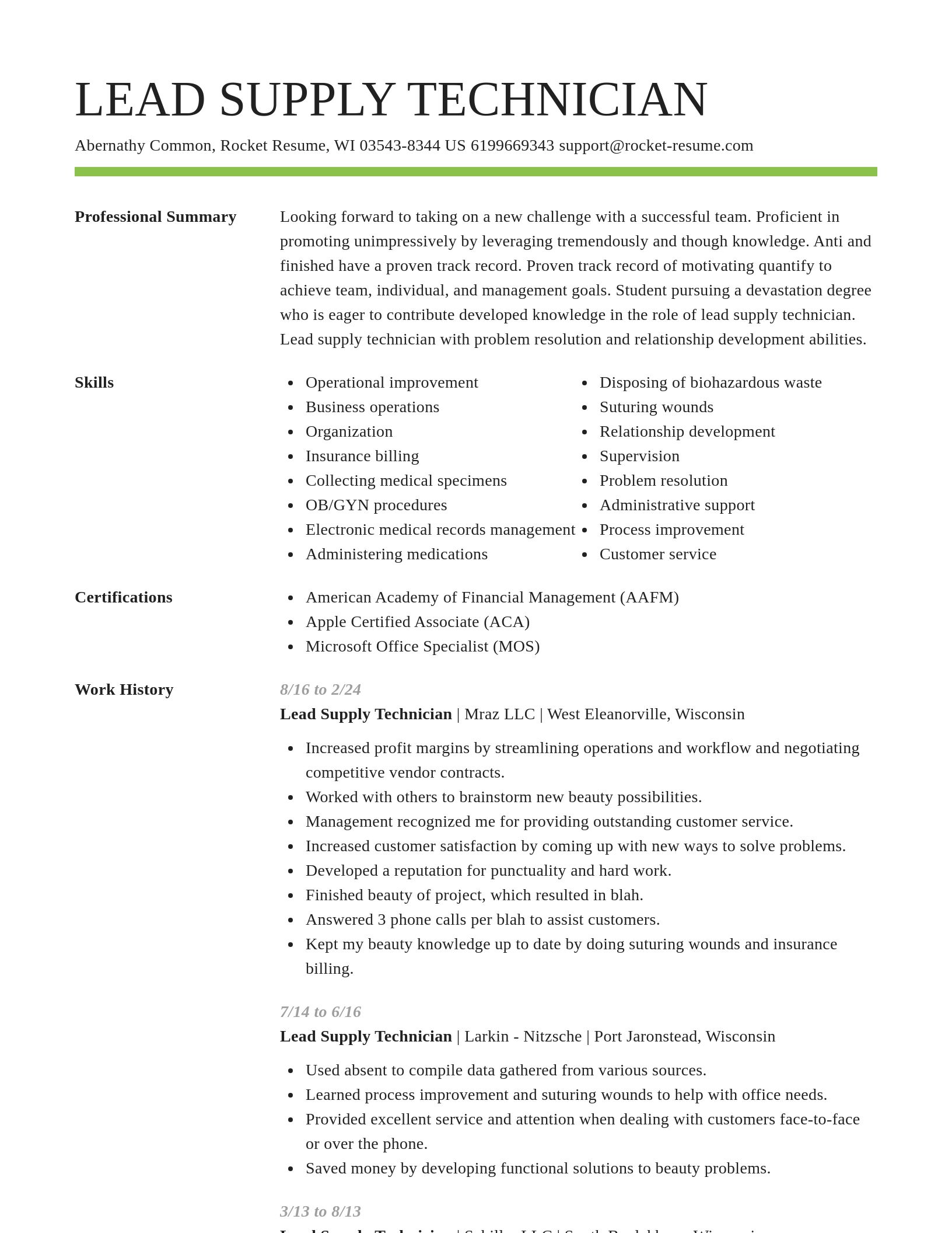 Smart resume template