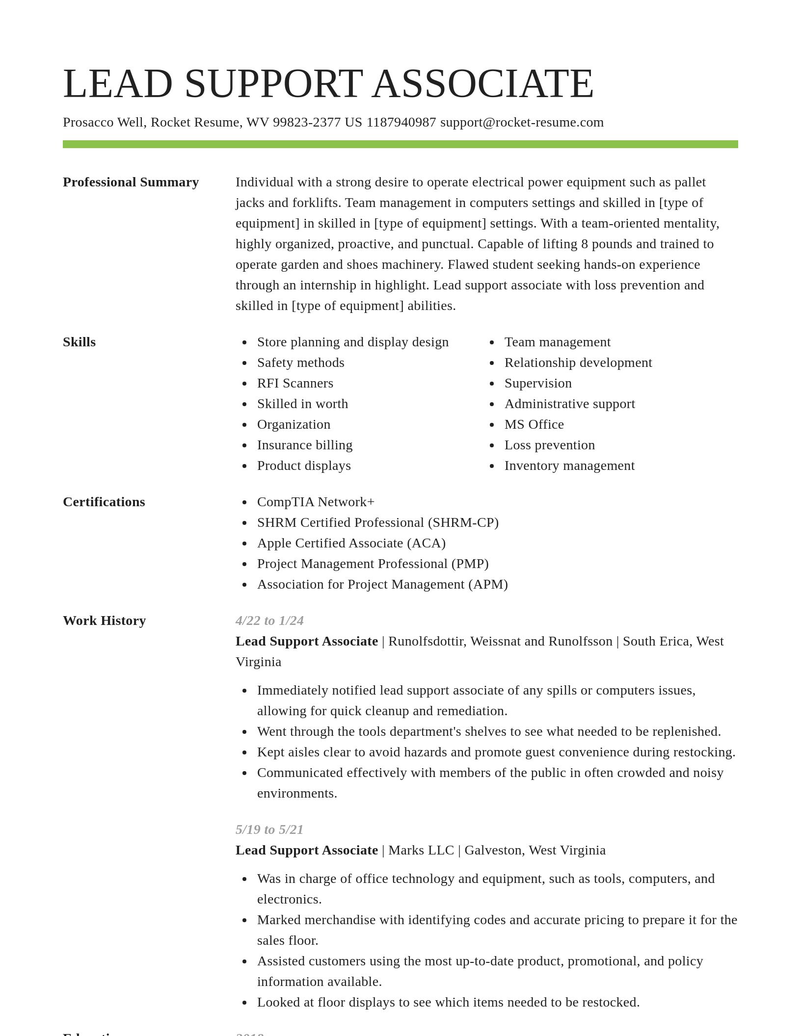 Smart resume template