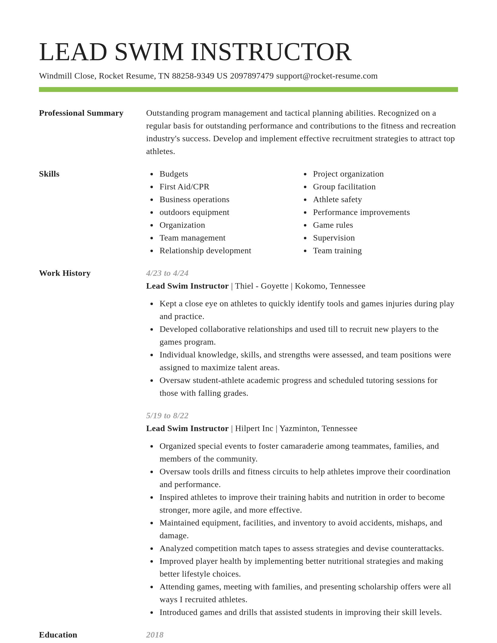 Smart resume template
