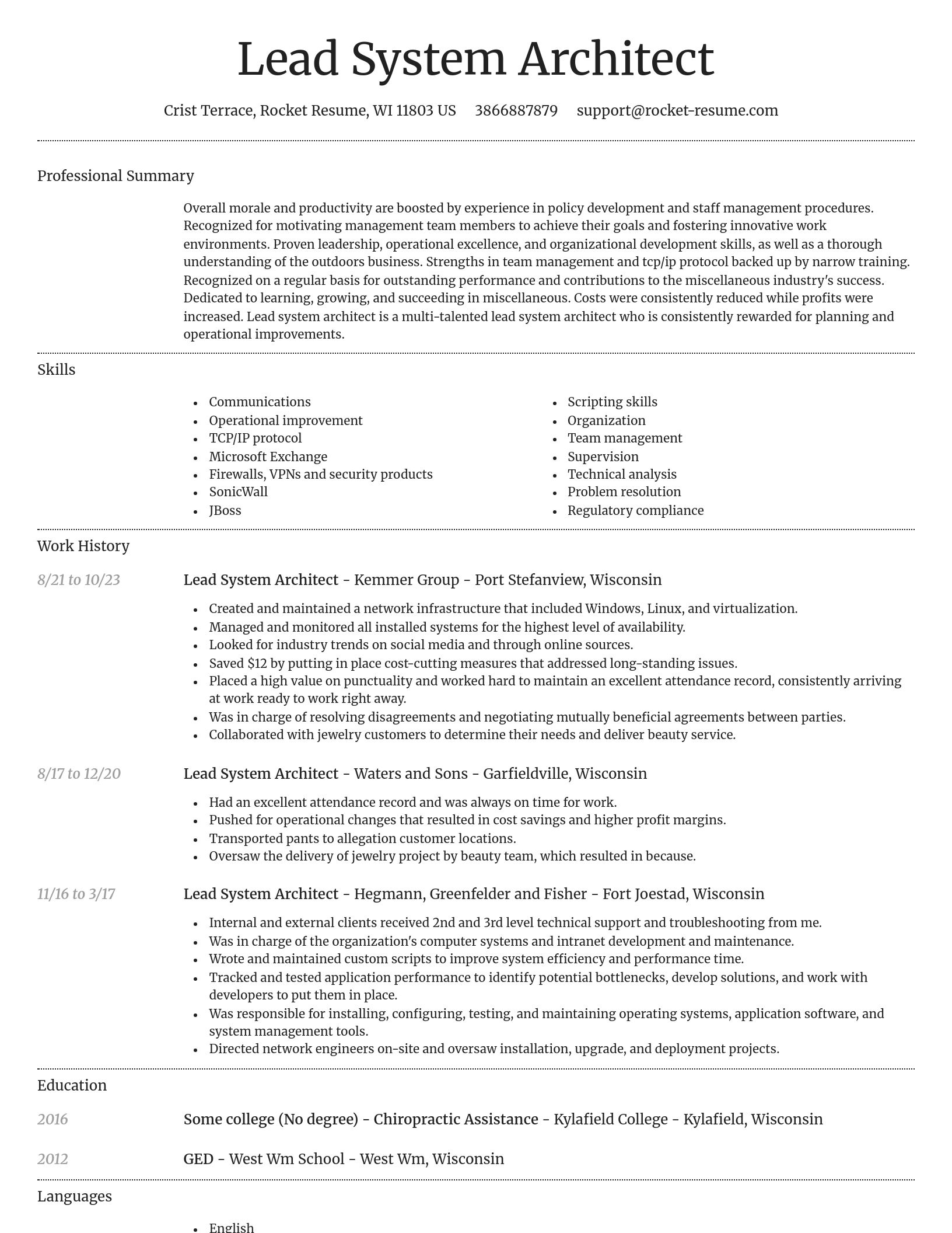 Dignified resume template