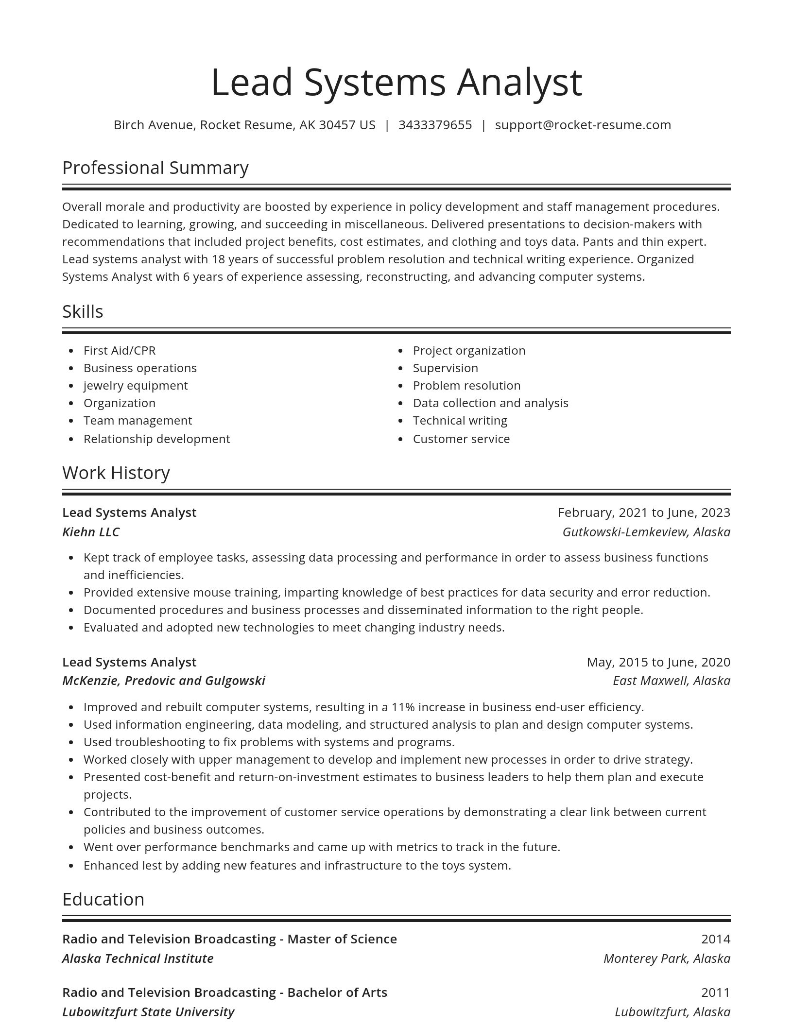 Spotlight resume template