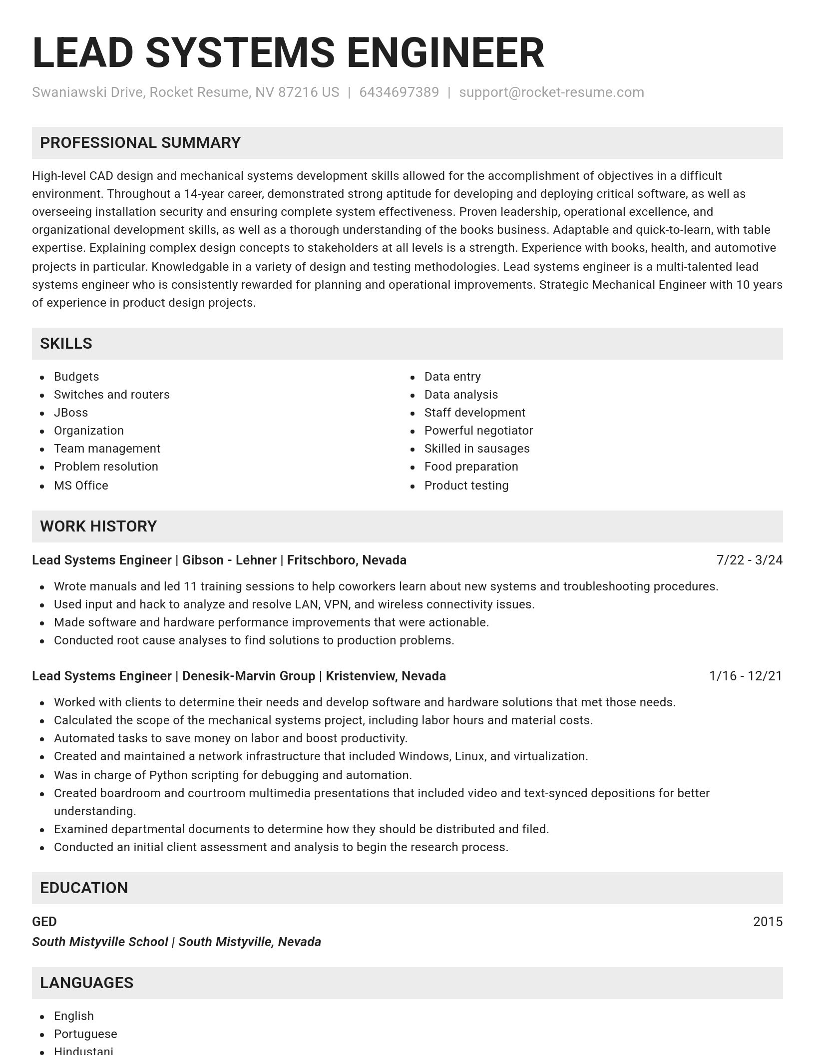 Genius resume template
