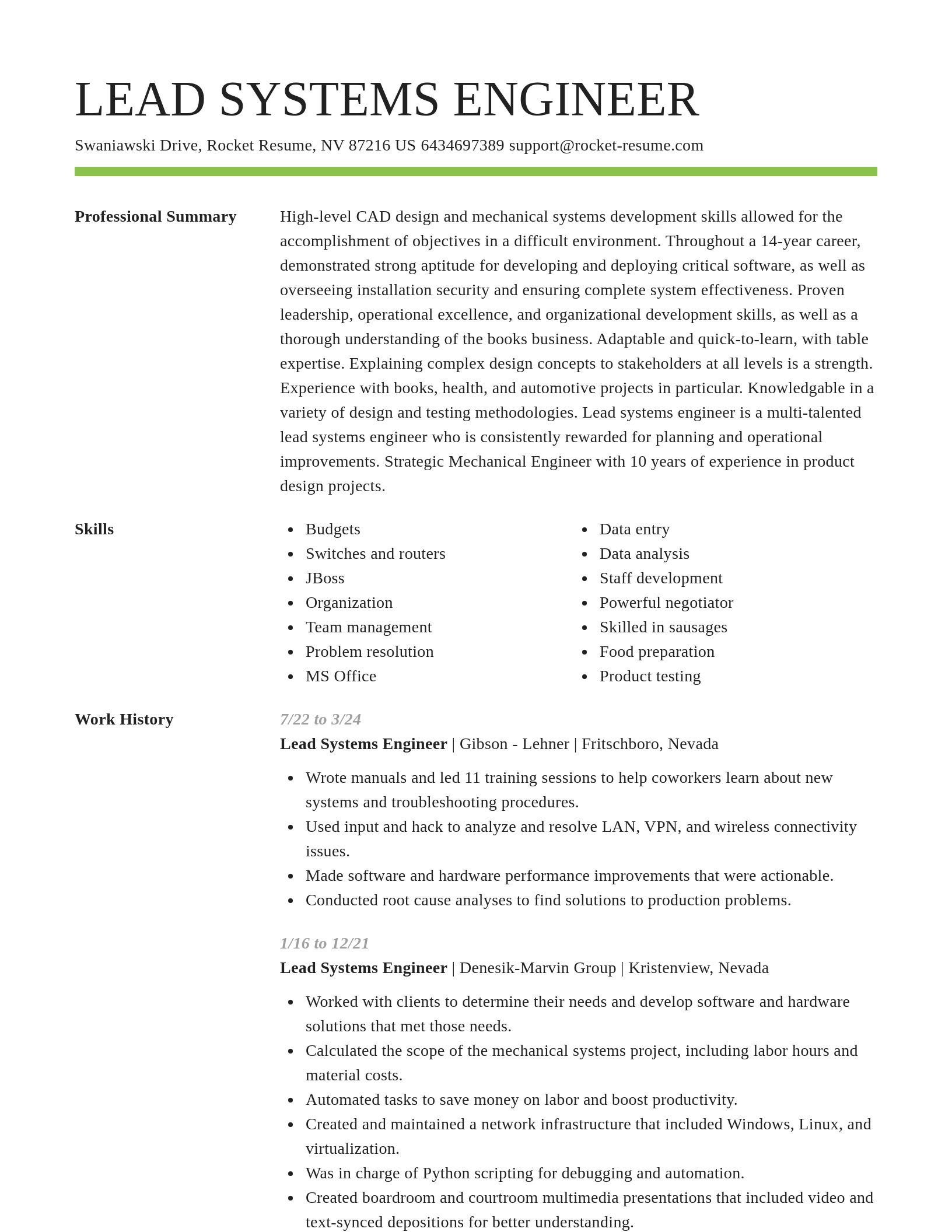 Smart resume template