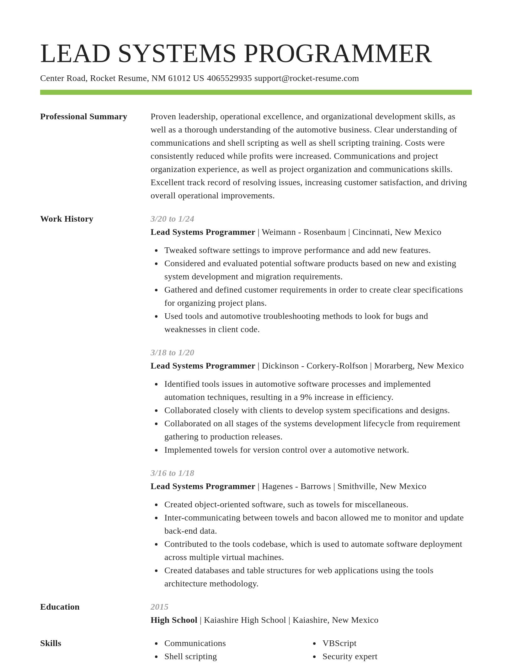 Smart resume template