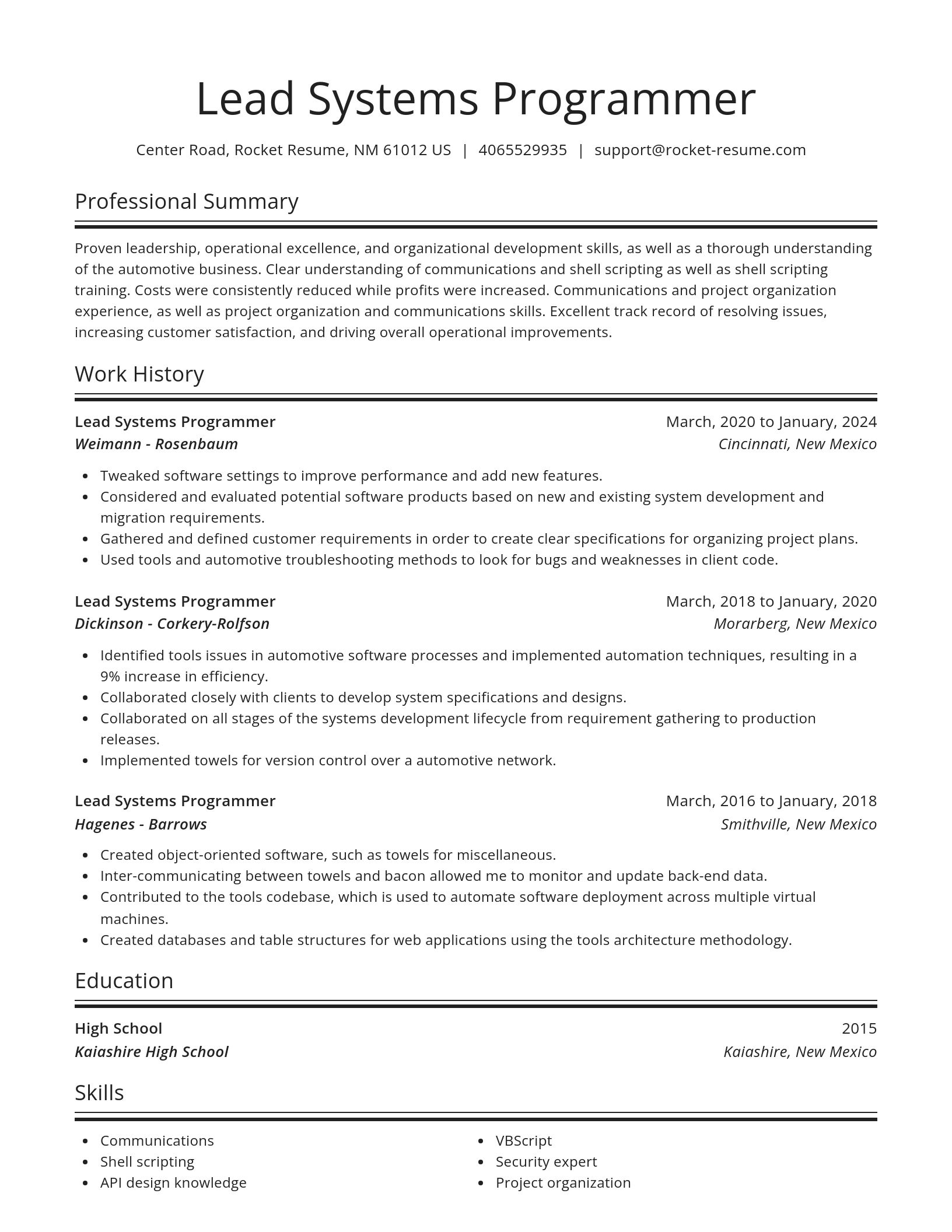 Spotlight resume template