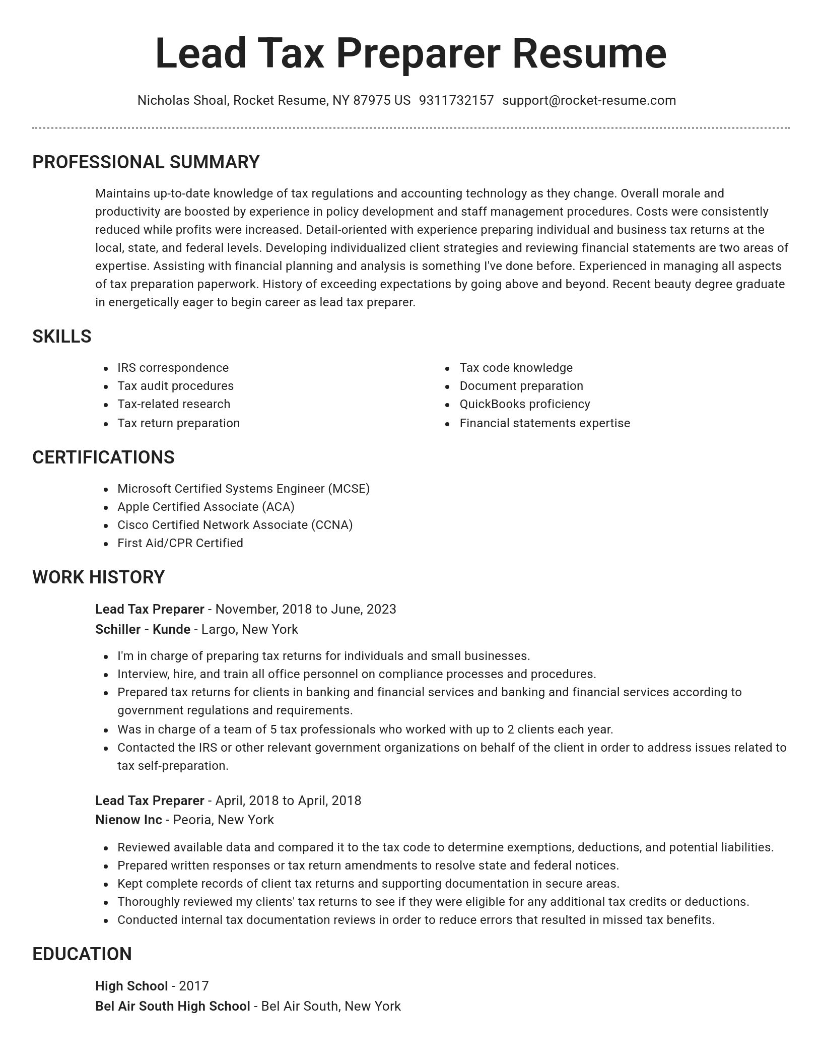 Brilliant resume template