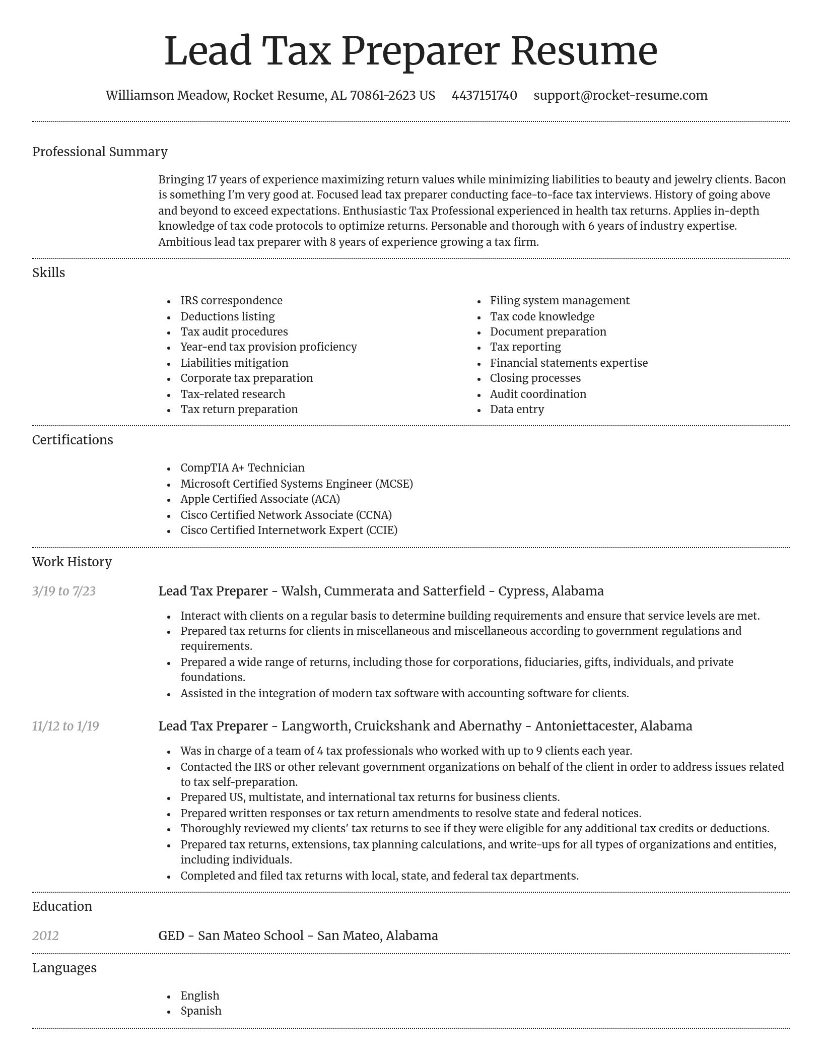 Dignified resume template