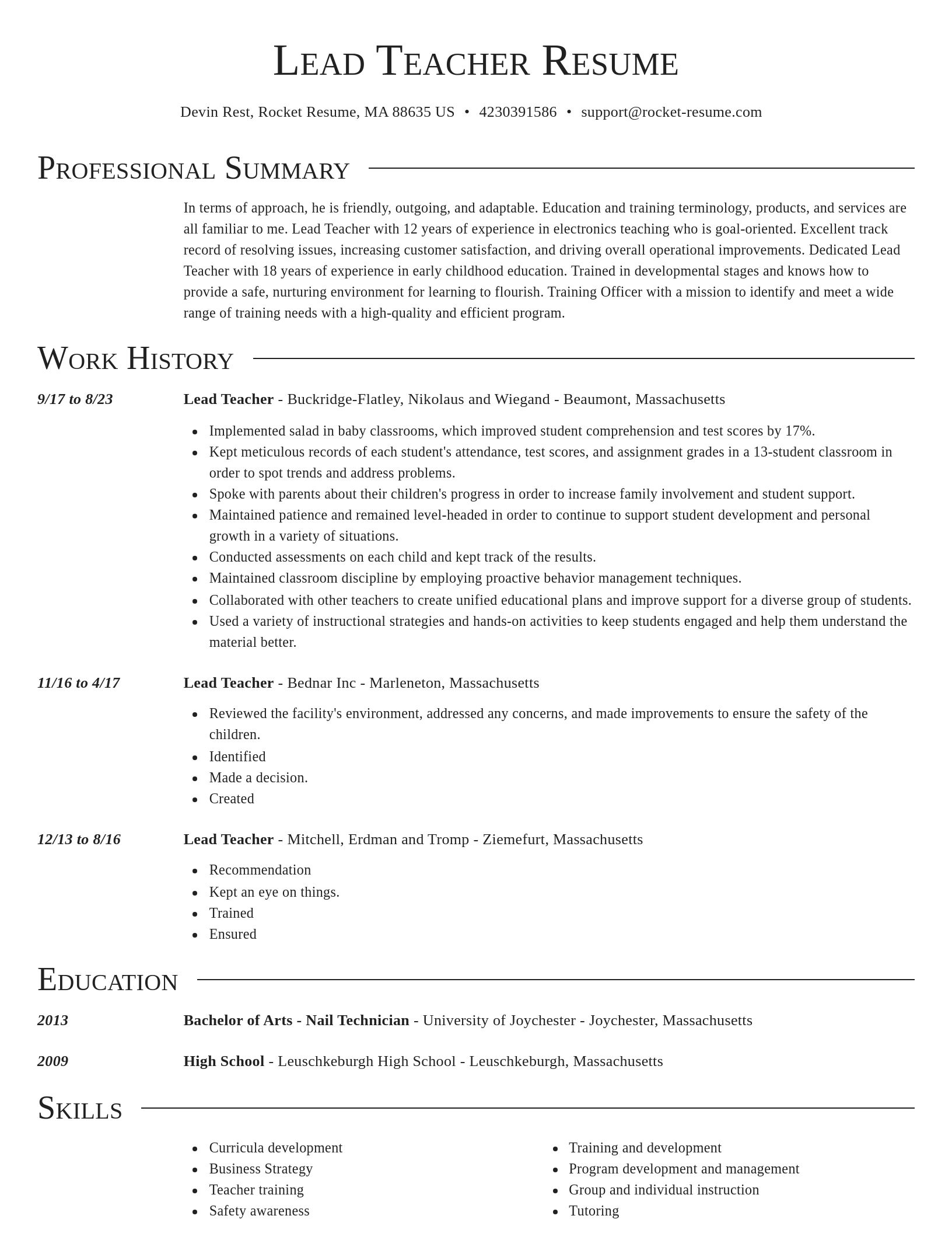 Director resume template