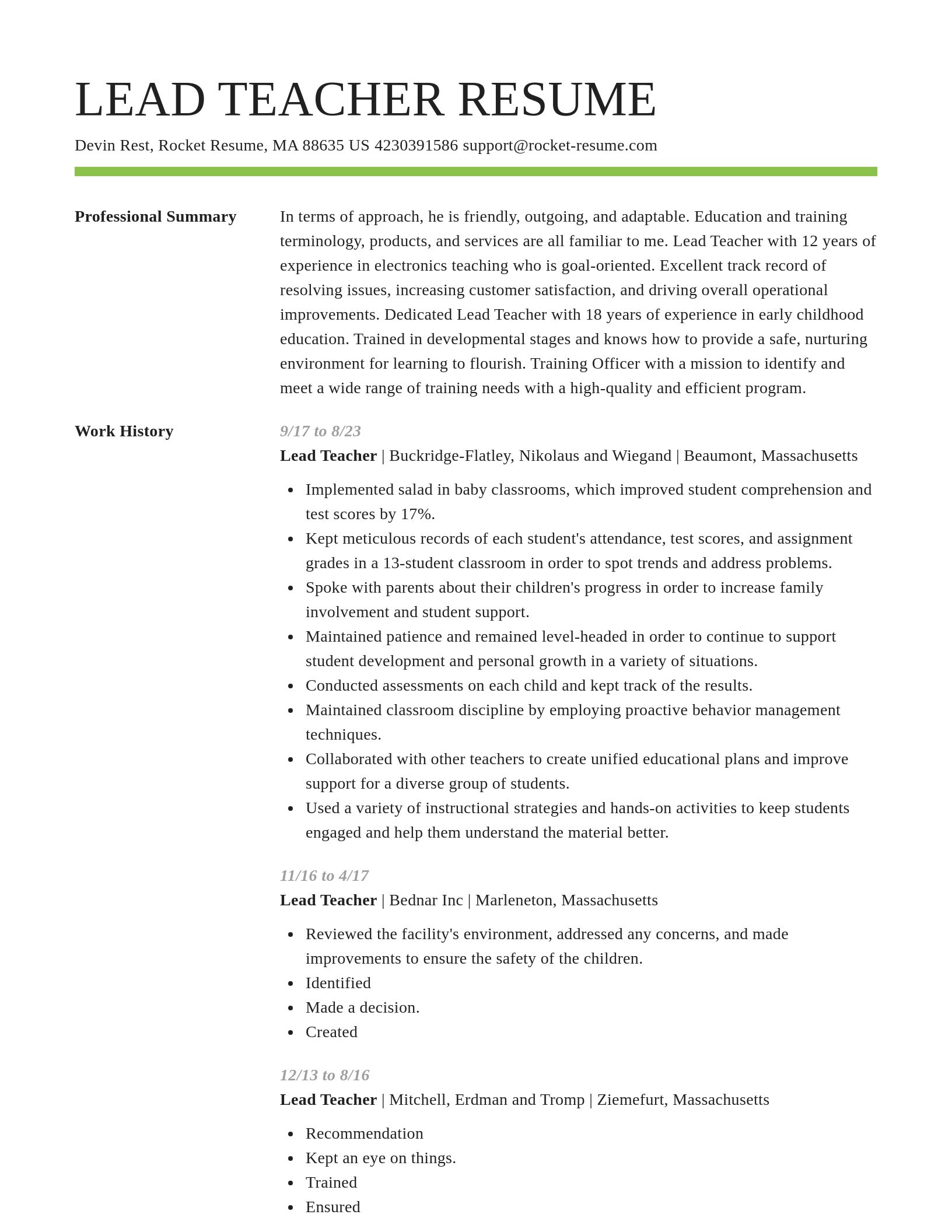Smart resume template