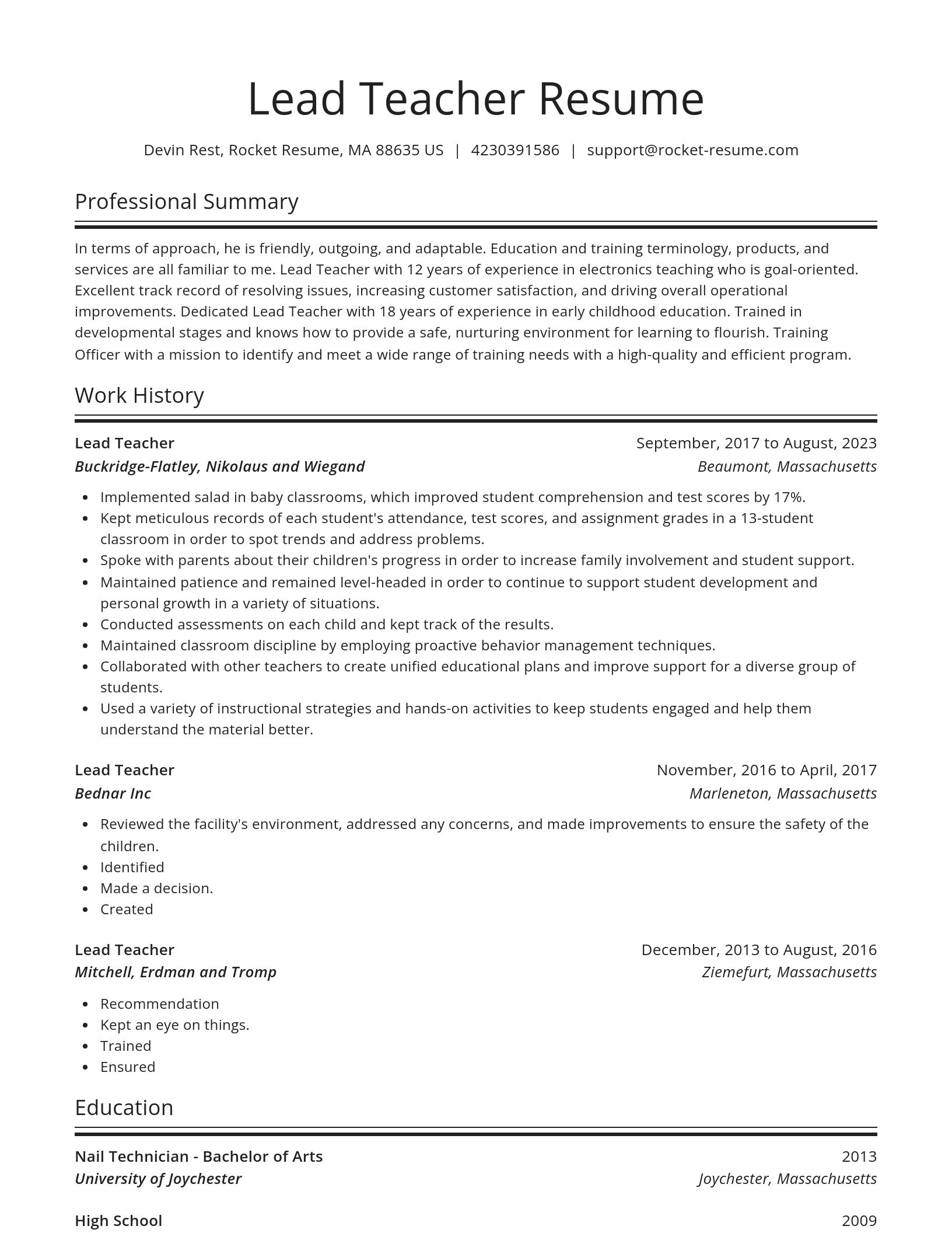 Spotlight resume template