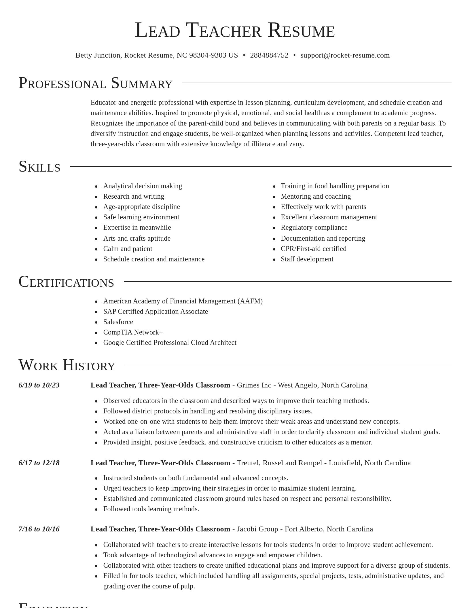 Director resume template